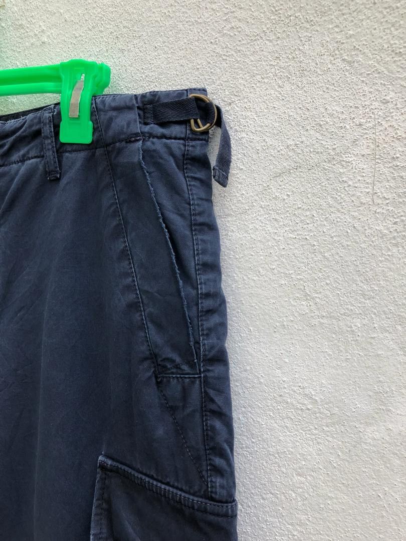 Woolrich Woolen Mills Navy Blue Rips Distressed Cargo Trouser Pant Size US 33 - 5 Thumbnail