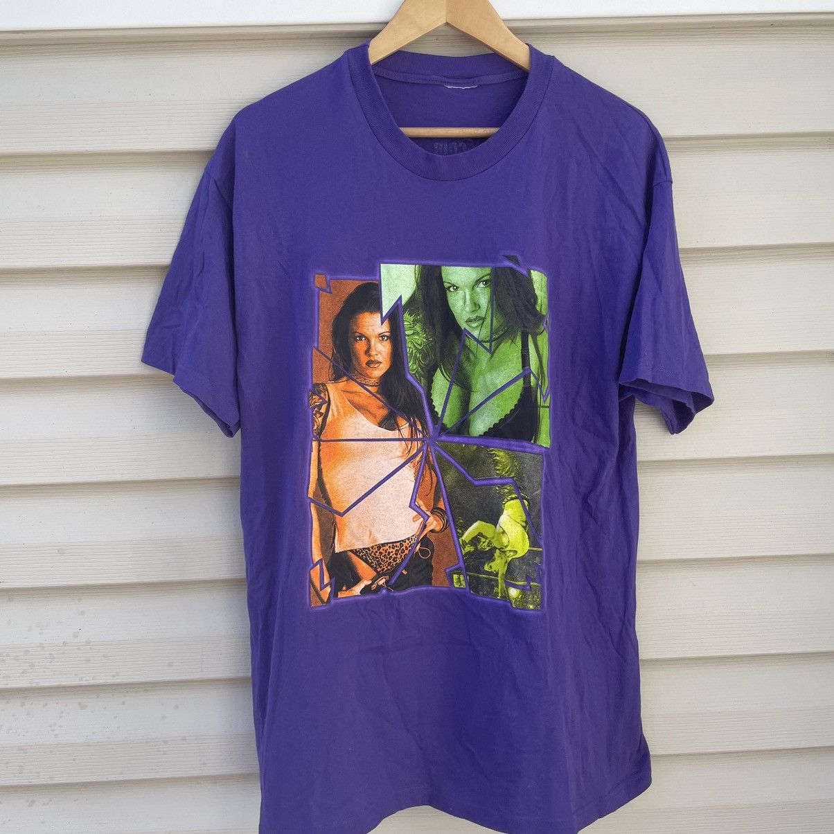 Image of Vintage x Wwf 2001 Wwf Lita T Shirt in Purple, Men's (Size XL)