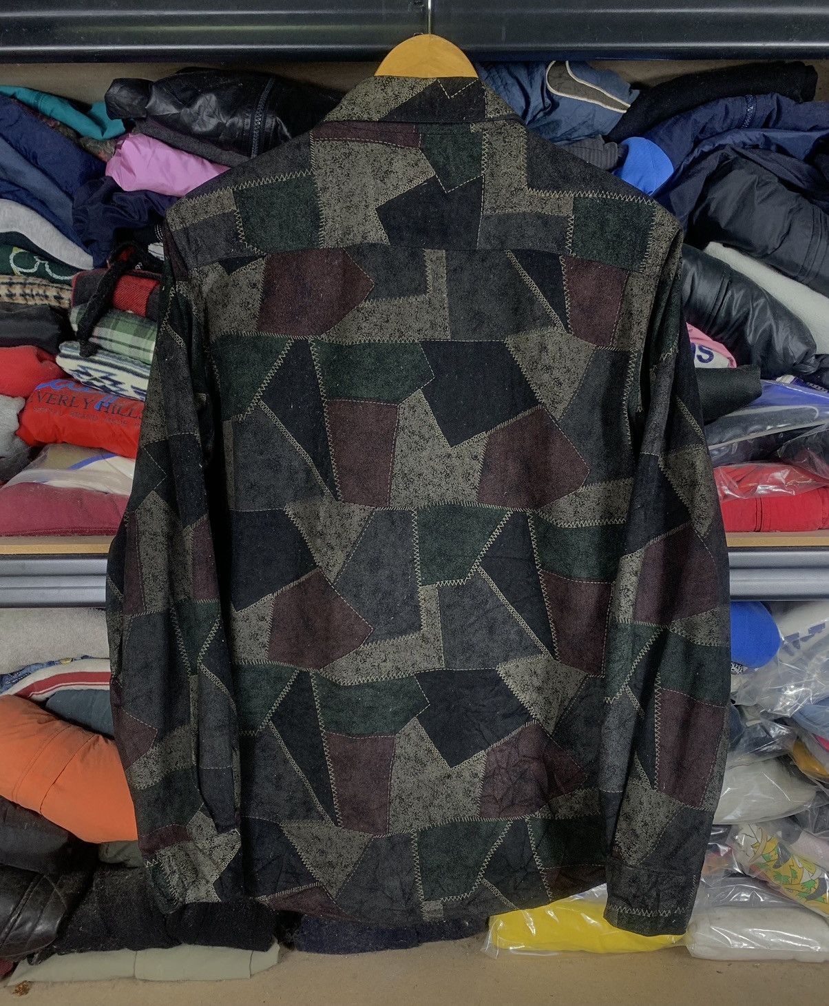 Japanese Brand Vintage Patchwork Flannel Shirt Jacket By T.S.U Far East Size M / US 6-8 / IT 42-44 - 2 Thumbnail