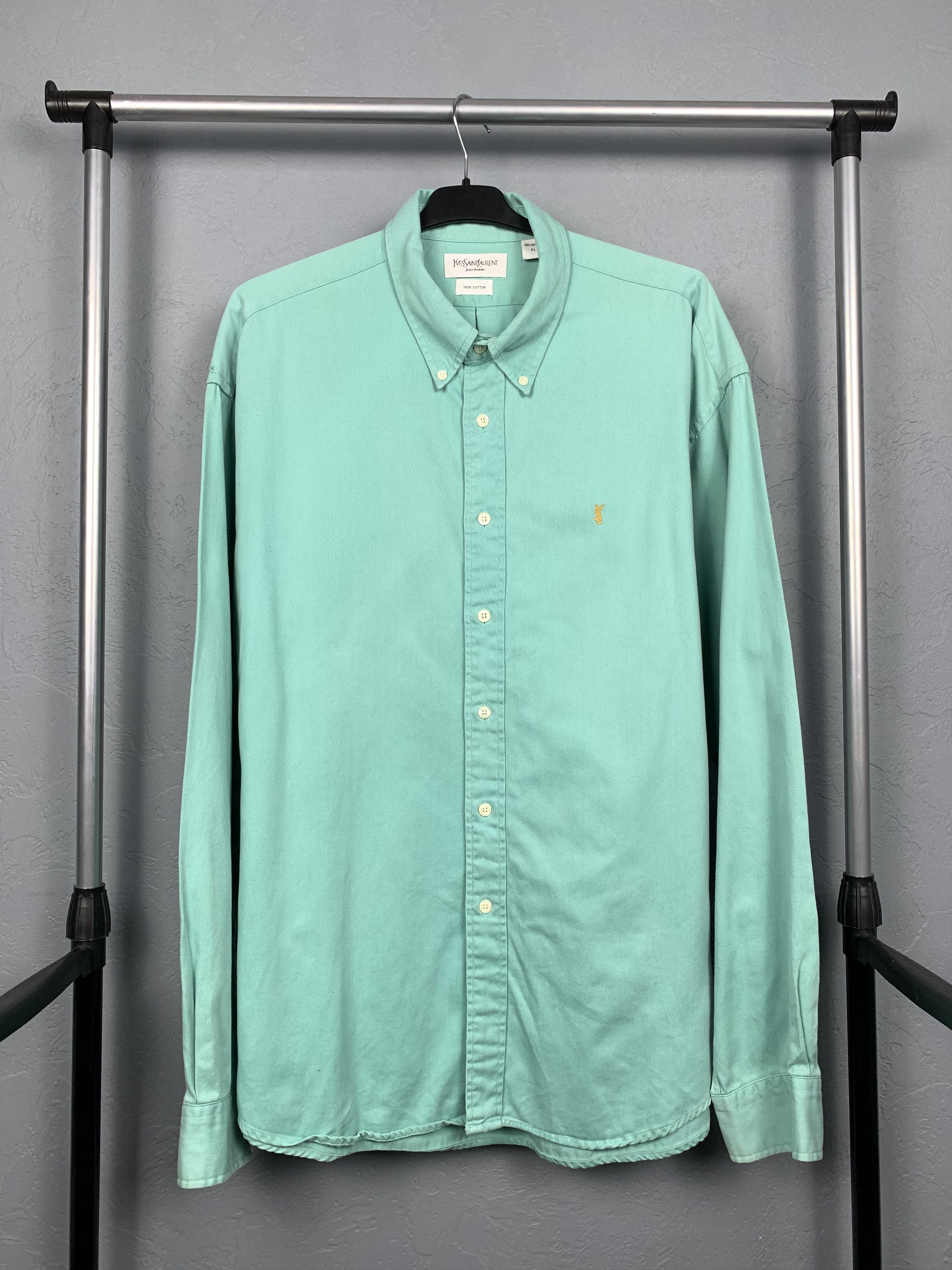Yves Saint Laurent Yves Saint Laurent YSL Vintage Mens Heavy Cotton Shirt Size US XL / EU 56 / 4 - 1 Thumbnail