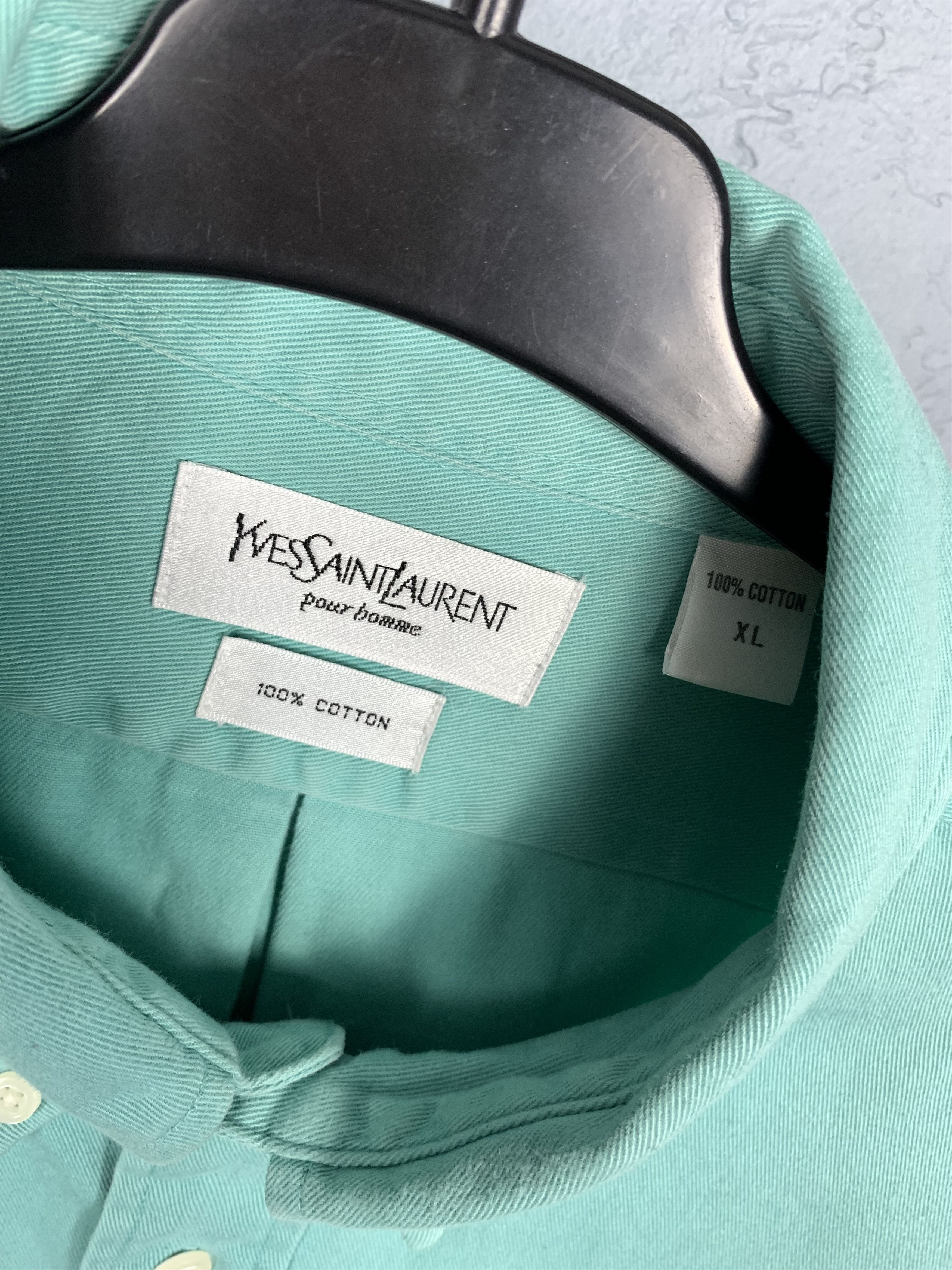 Yves Saint Laurent Yves Saint Laurent YSL Vintage Mens Heavy Cotton Shirt Size US XL / EU 56 / 4 - 3 Thumbnail