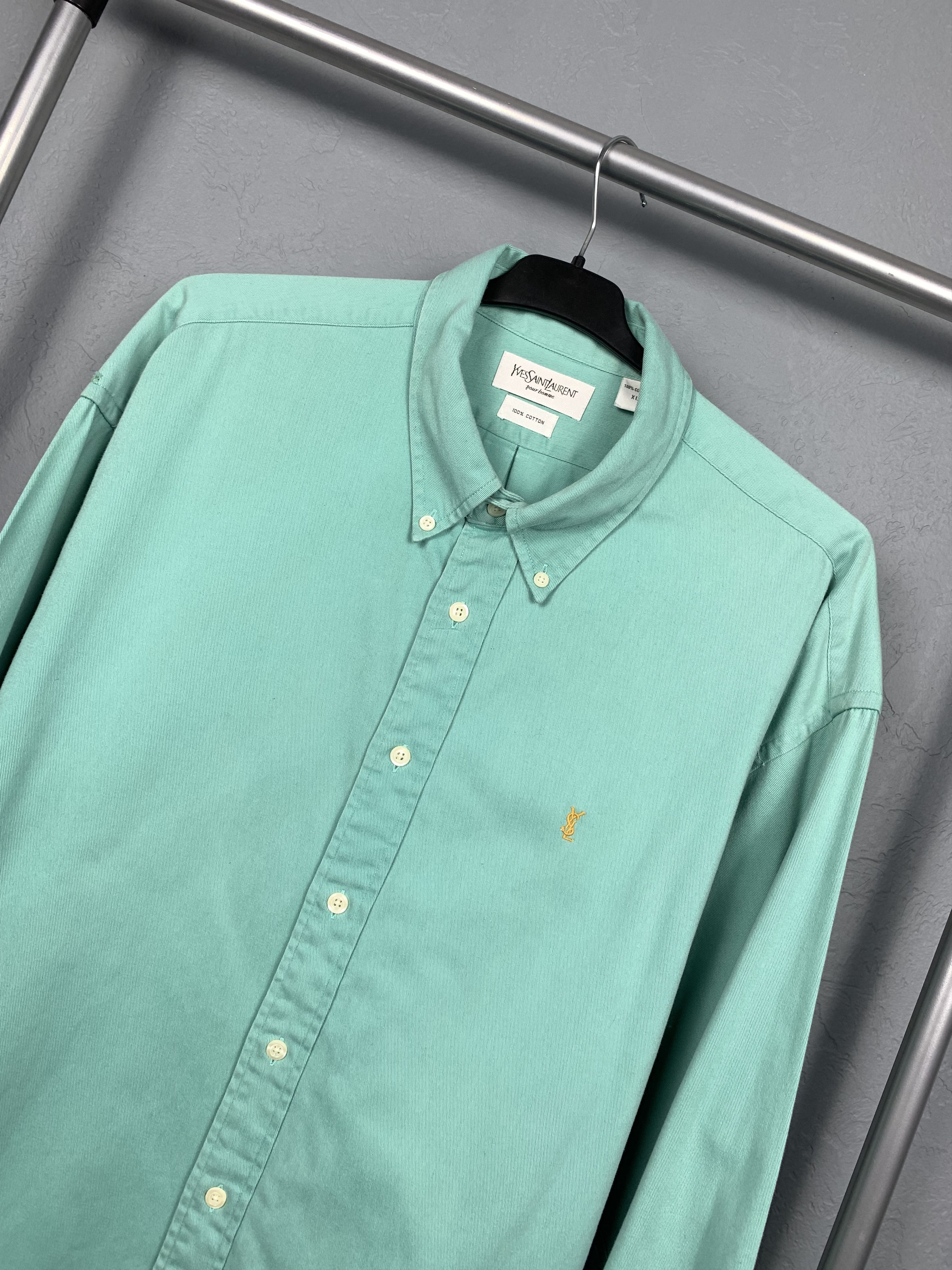 Yves Saint Laurent Yves Saint Laurent YSL Vintage Mens Heavy Cotton Shirt Size US XL / EU 56 / 4 - 2 Thumbnail