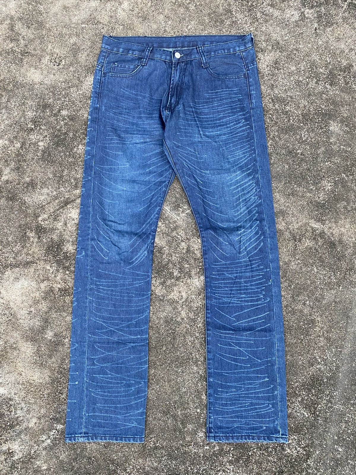 Japanese Brand 💸BINDINGOFFER💸Lad musician scratch white line denim Size US 32 / EU 48 - 1 Thumbnail