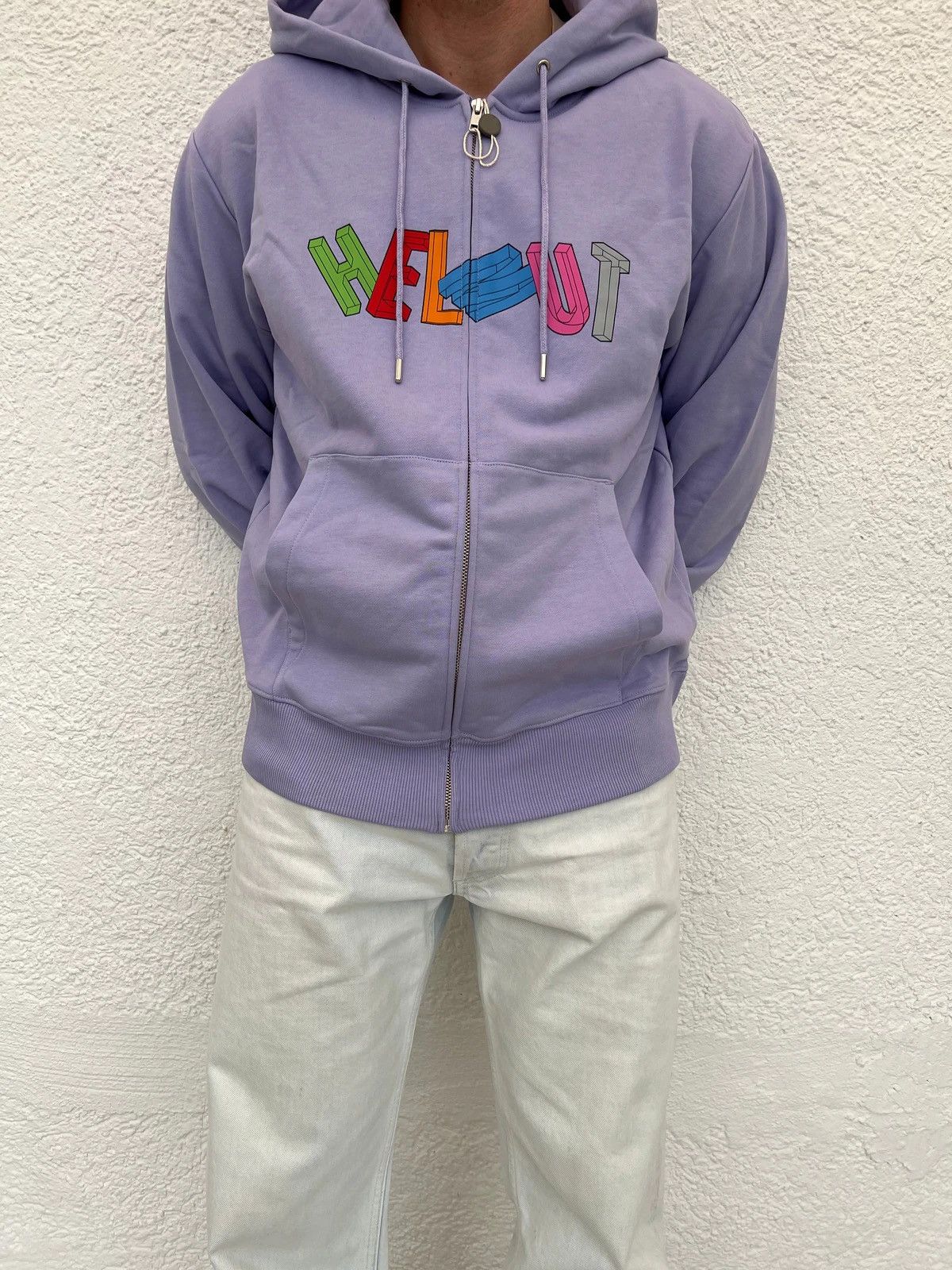 Pre-owned Helmut Lang Zip Hoodie Purple