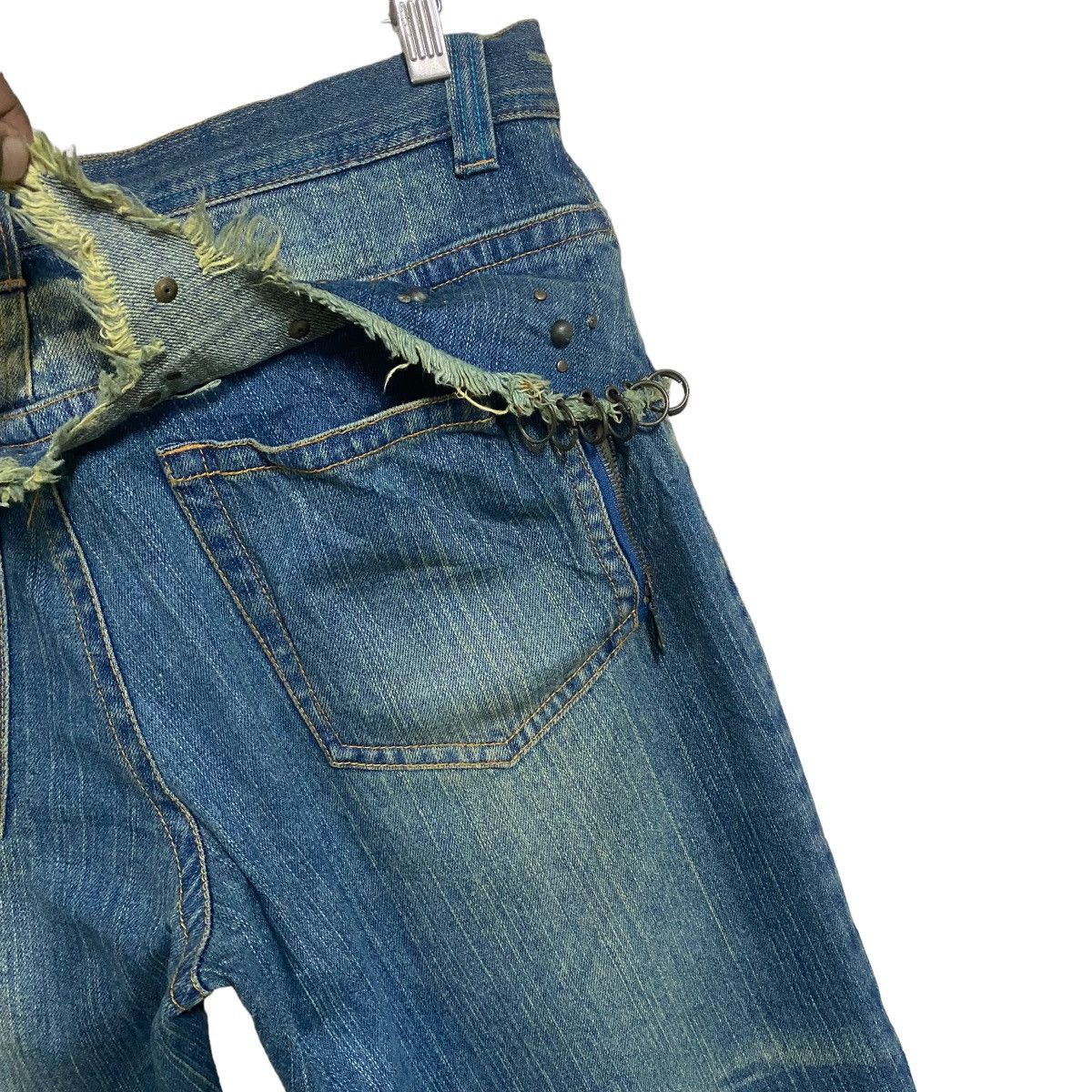 Japanese Brand Japanese Brand Gumu Denim Pierce Studded Ring Jeans Size US 33 - 16 Thumbnail