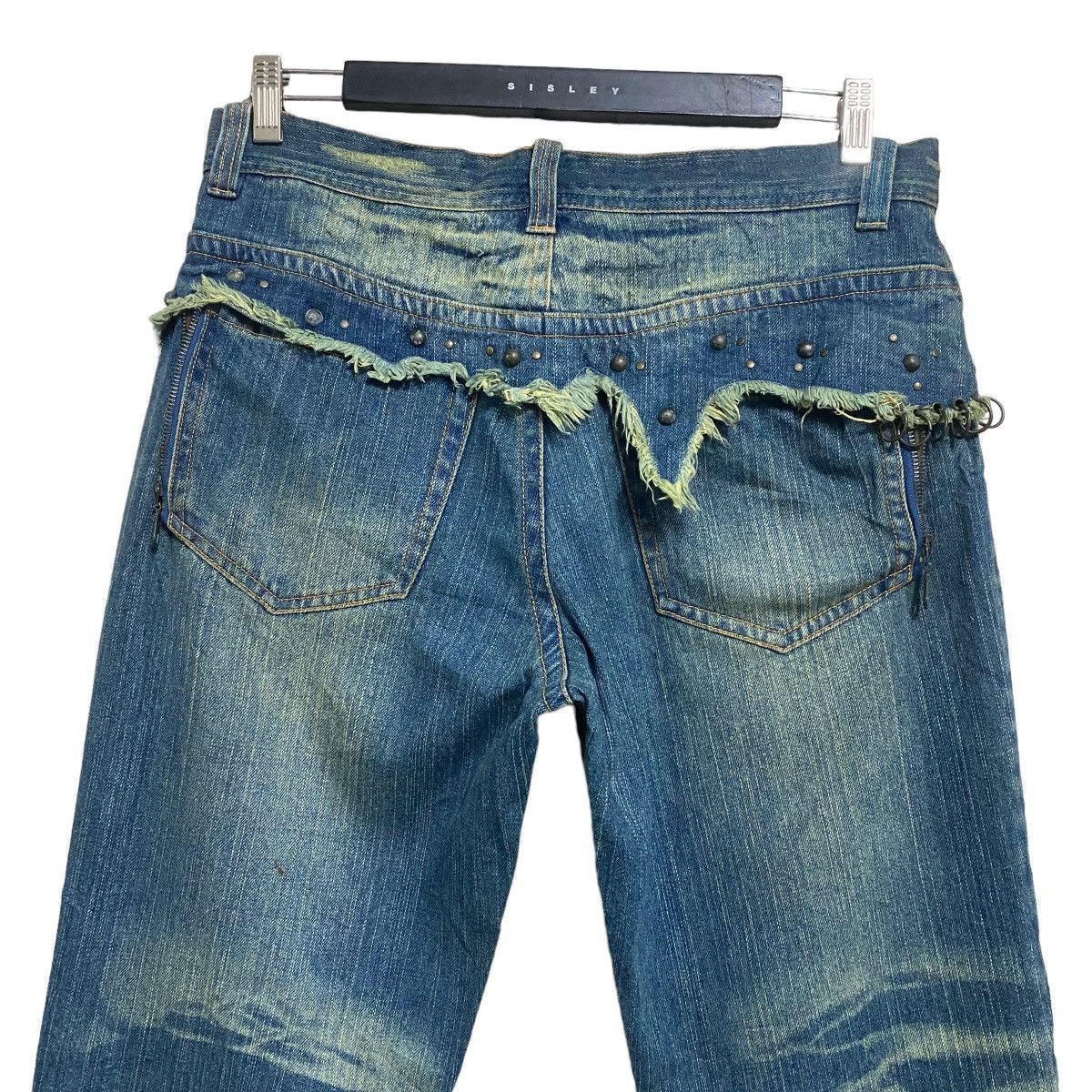 Japanese Brand Japanese Brand Gumu Denim Pierce Studded Ring Jeans Size US 33 - 13 Thumbnail
