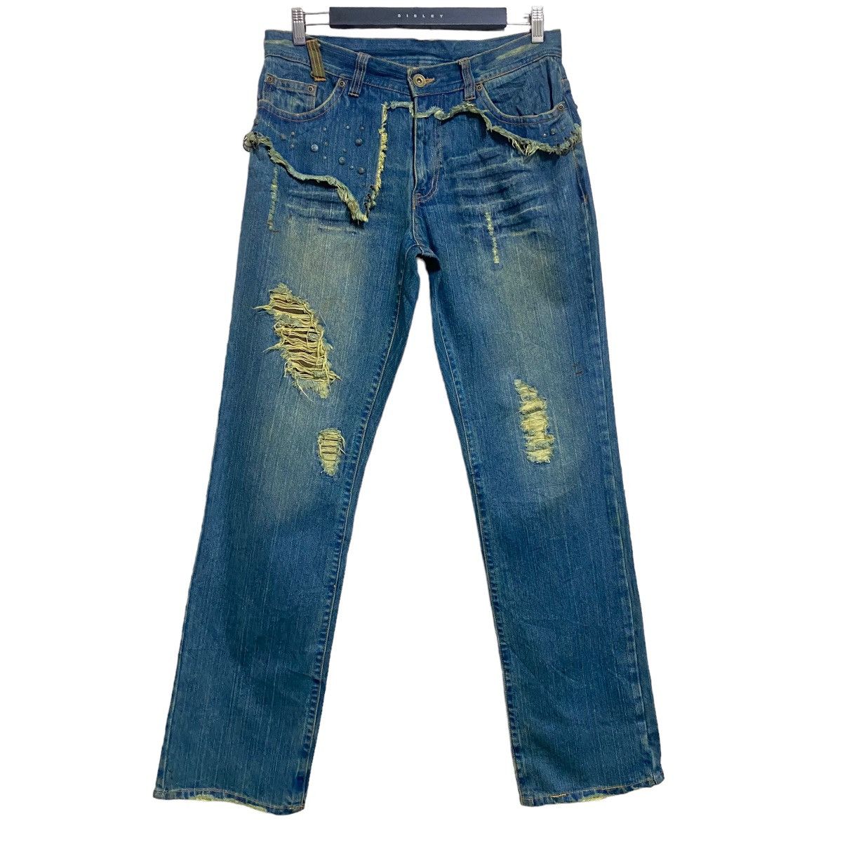 Japanese Brand Japanese Brand Gumu Denim Pierce Studded Ring Jeans Size US 33 - 1 Thumbnail