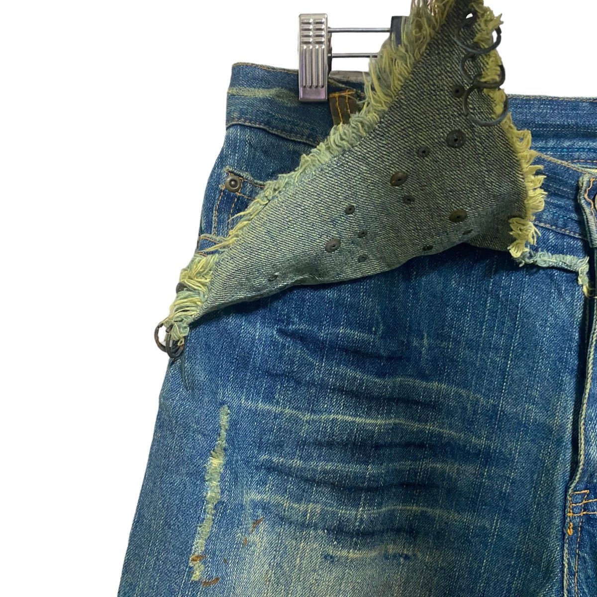 Japanese Brand Japanese Brand Gumu Denim Pierce Studded Ring Jeans Size US 33 - 6 Thumbnail