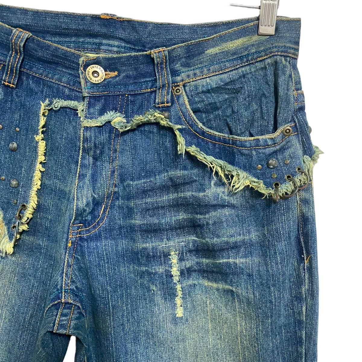 Japanese Brand Japanese Brand Gumu Denim Pierce Studded Ring Jeans Size US 33 - 4 Thumbnail