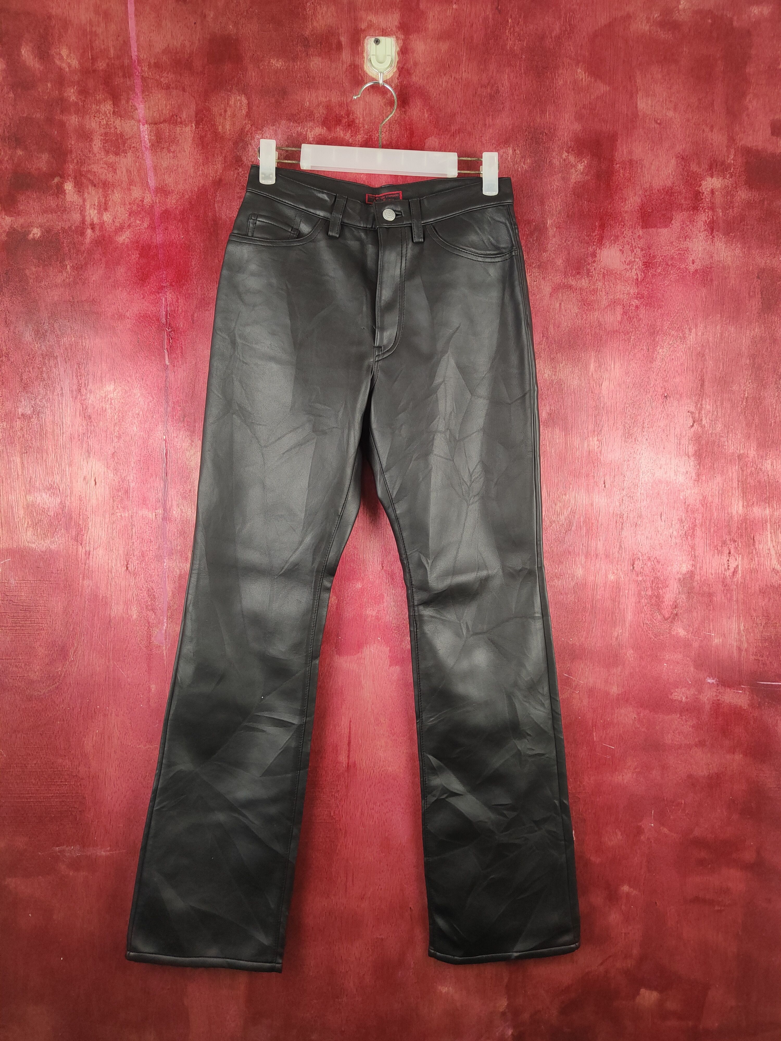 Rue de France Black Multipocket Leather Pants #S181