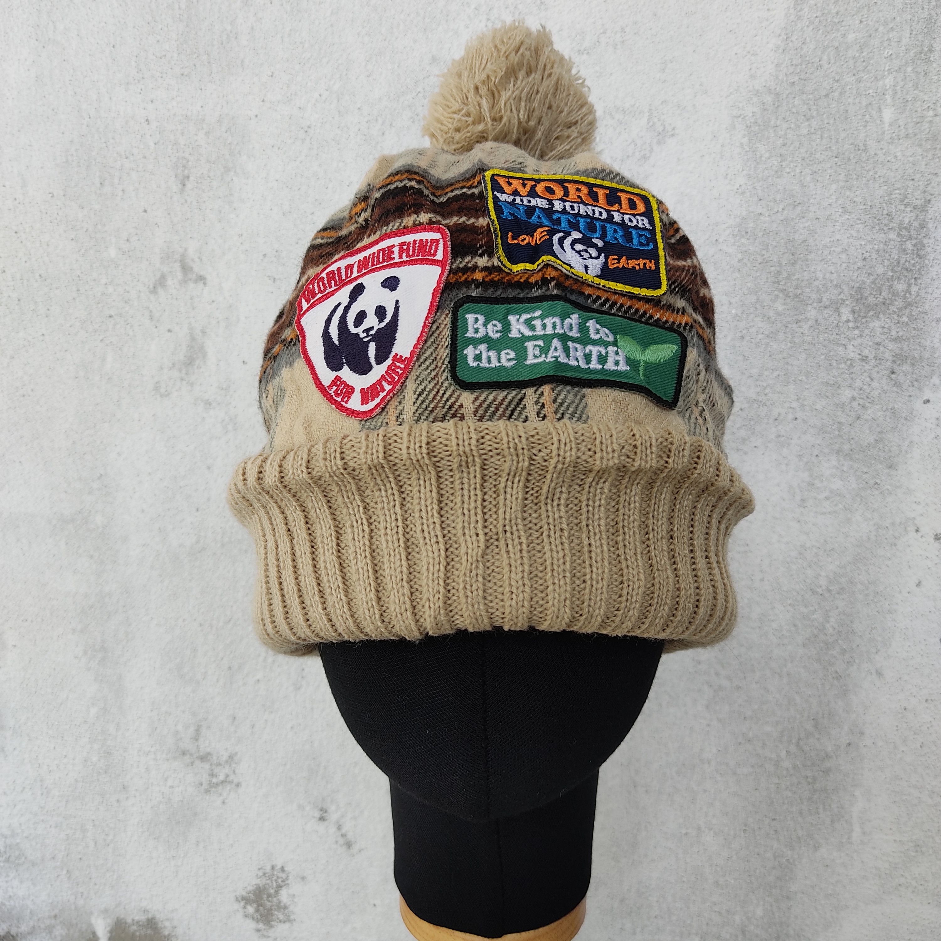 Vintage Beanie WWF For Nature ©1986 Panda Multi Patches Size ONE SIZE - 2 Thumbnail
