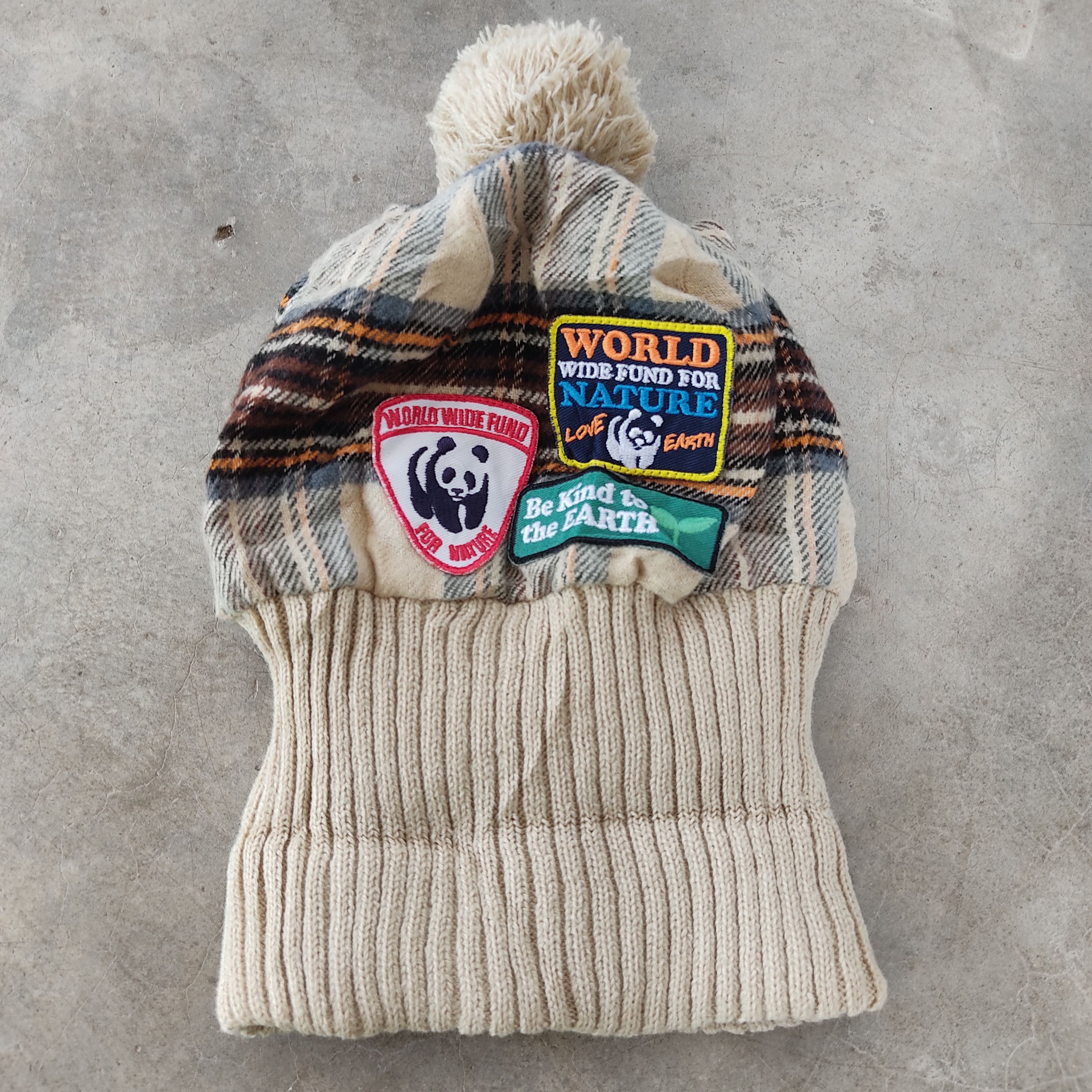 Vintage Beanie WWF For Nature ©1986 Panda Multi Patches Size ONE SIZE - 8 Thumbnail