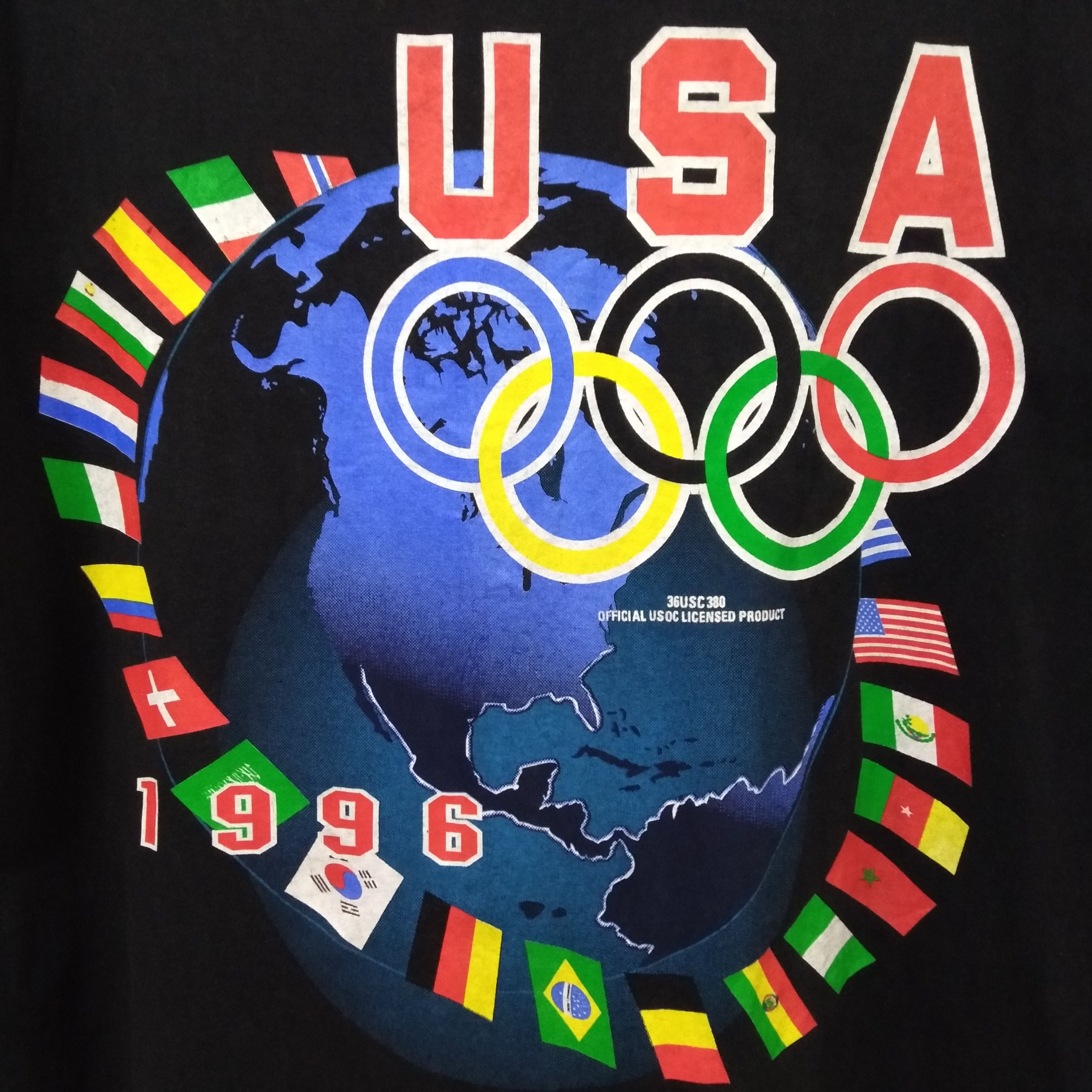 Vintage Vintage Tshirt Usa Olympics 1996 Distressed Faded Size US M / EU 48-50 / 2 - 2 Thumbnail