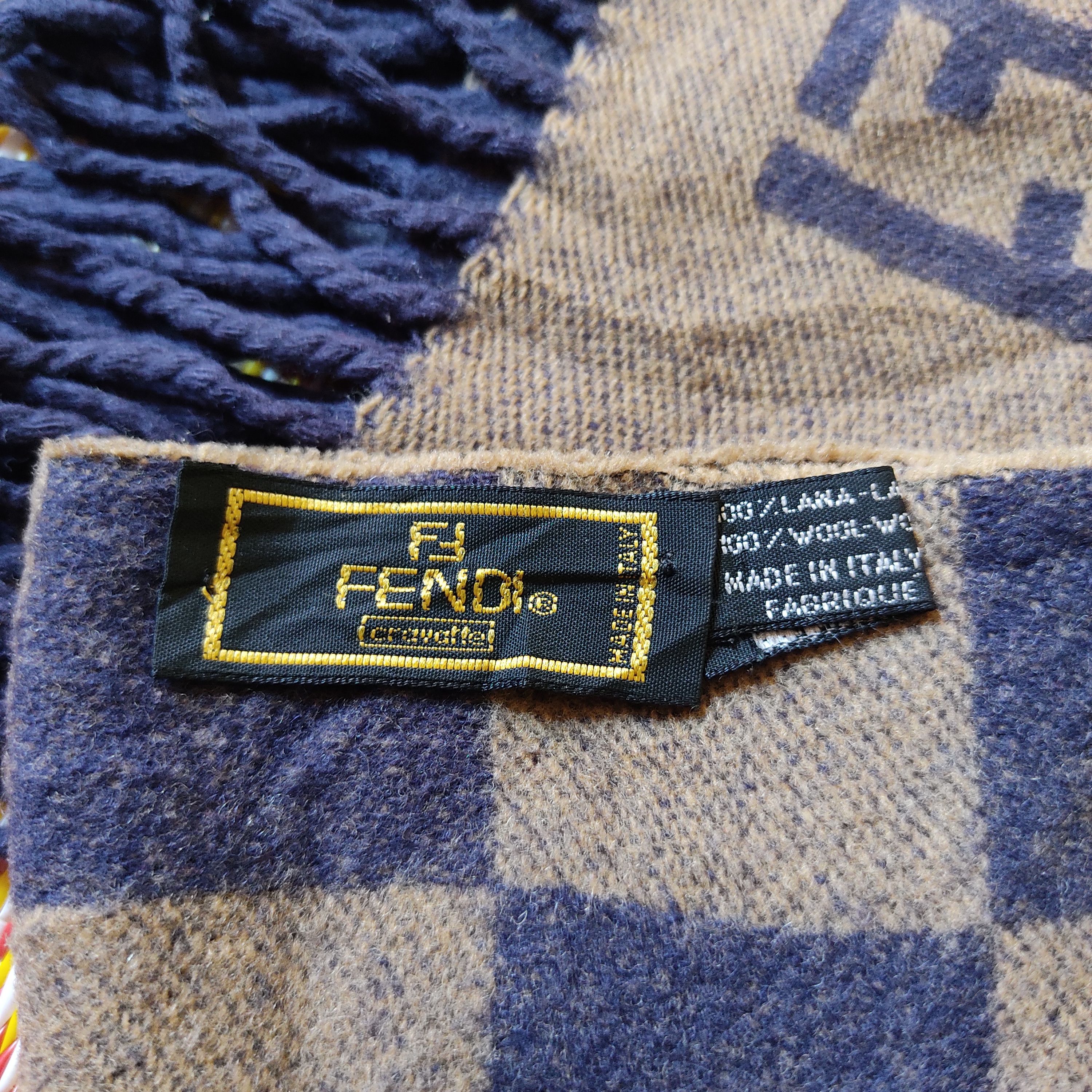 Fendi Fendi Monogram Muffler Checkerboard wool Scarf Size ONE SIZE - 5 Thumbnail