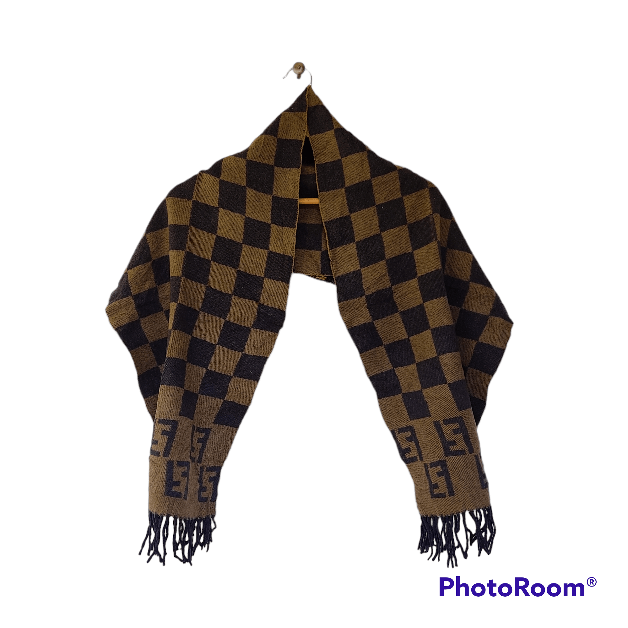 Fendi Fendi Monogram Muffler Checkerboard wool Scarf Size ONE SIZE - 1 Thumbnail