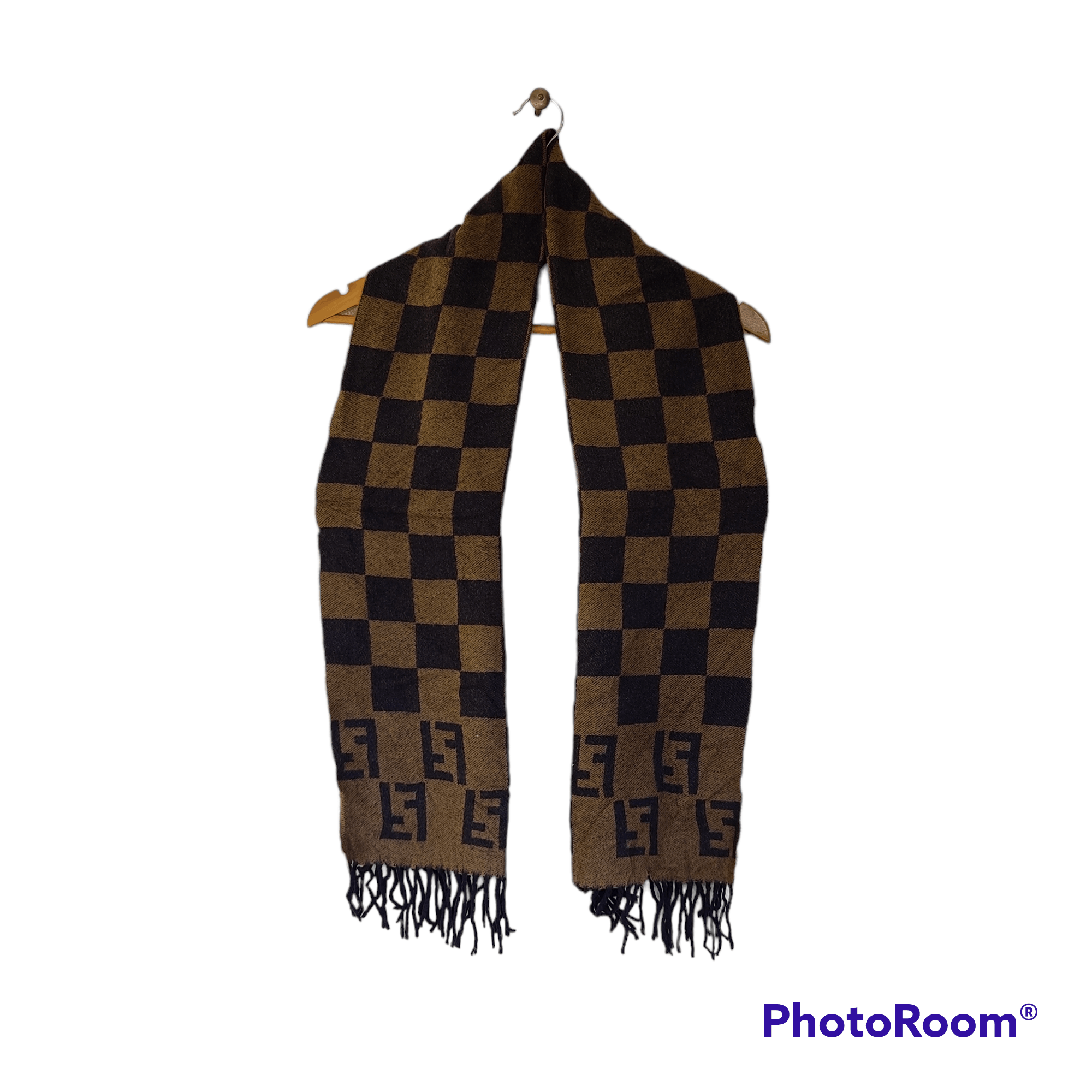 Fendi Fendi Monogram Muffler Checkerboard wool Scarf Size ONE SIZE - 2 Thumbnail