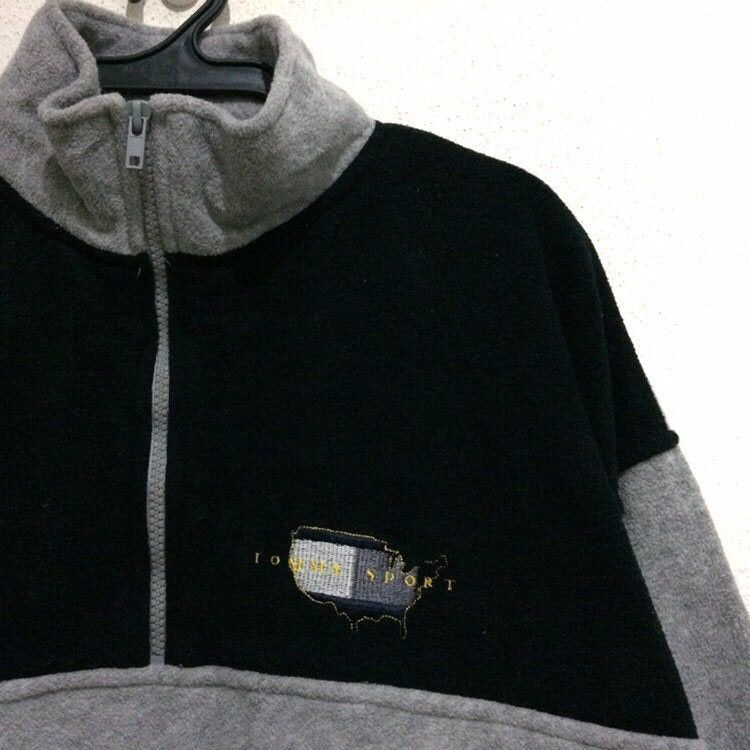 Tommy Hilfiger × Tommy Jeans Tommy Sport FLEECE Bomber Jacket Half Zipper Winter Sweater Size US L / EU 52-54 / 3 - 2 Thumbnail