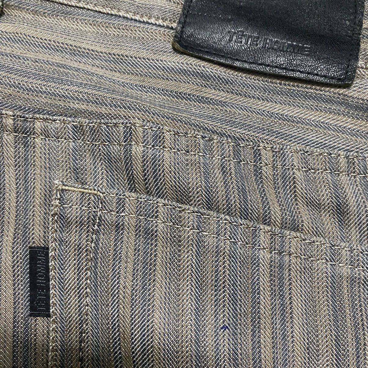 Japanese Brand Tete Homme Pinstriped Denim Flare Pants Size US 31 - 16 Thumbnail