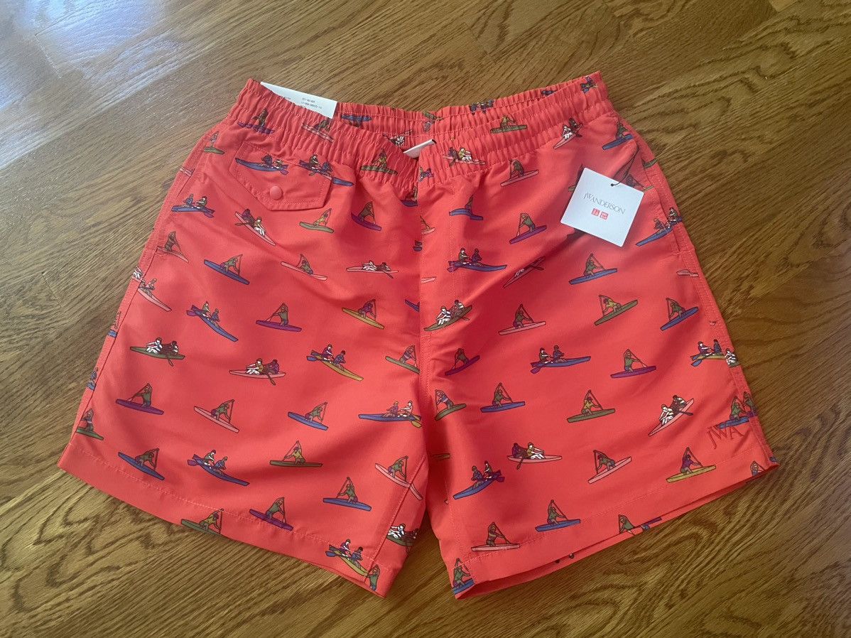 JW Anderson × Uniqlo Medium Swim Shorts Active Utility Red Rowing Trunks Pattern Size US 32 / EU 48 - 1 Thumbnail