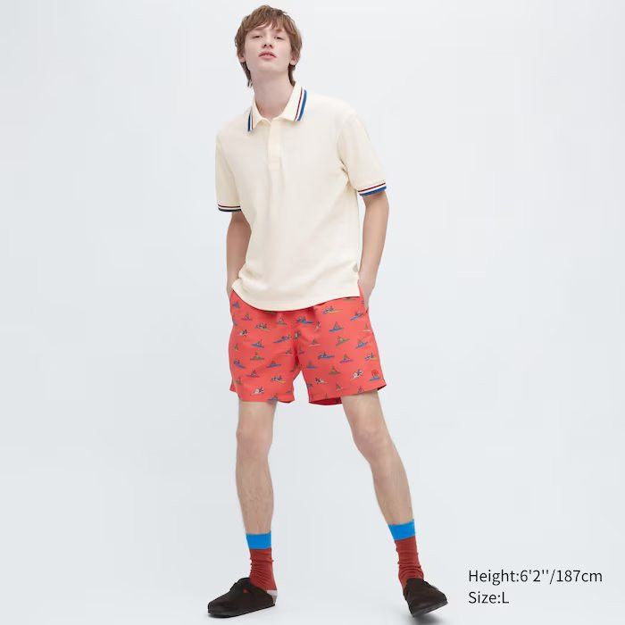 JW Anderson × Uniqlo Medium Swim Shorts Active Utility Red Rowing Trunks Pattern Size US 32 / EU 48 - 2 Thumbnail