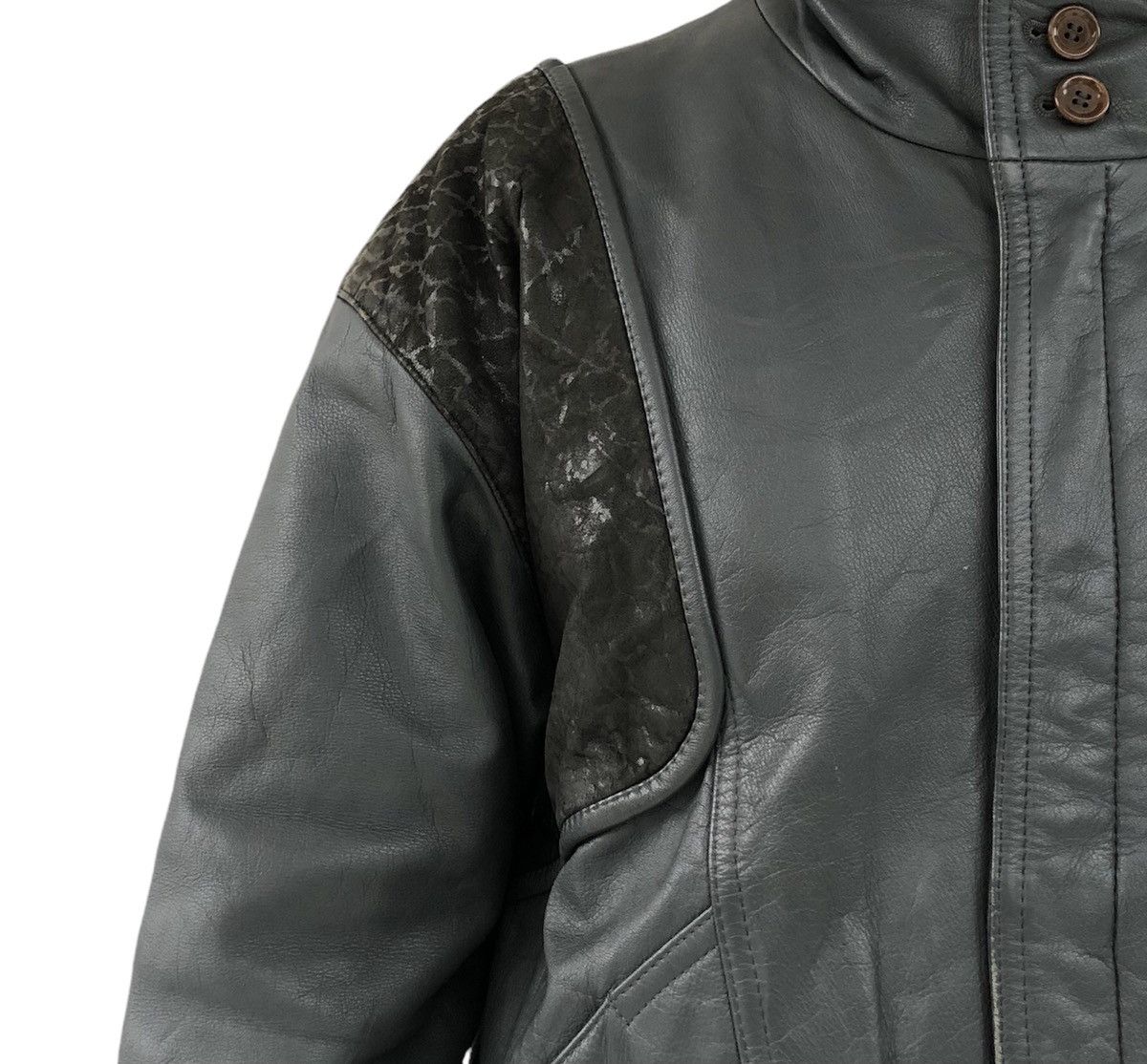 Japanese Brand Takagi Fur Nylon Cow Leather Bomber Jacket Made in Japan Size US M / EU 48-50 / 2 - 7 Thumbnail