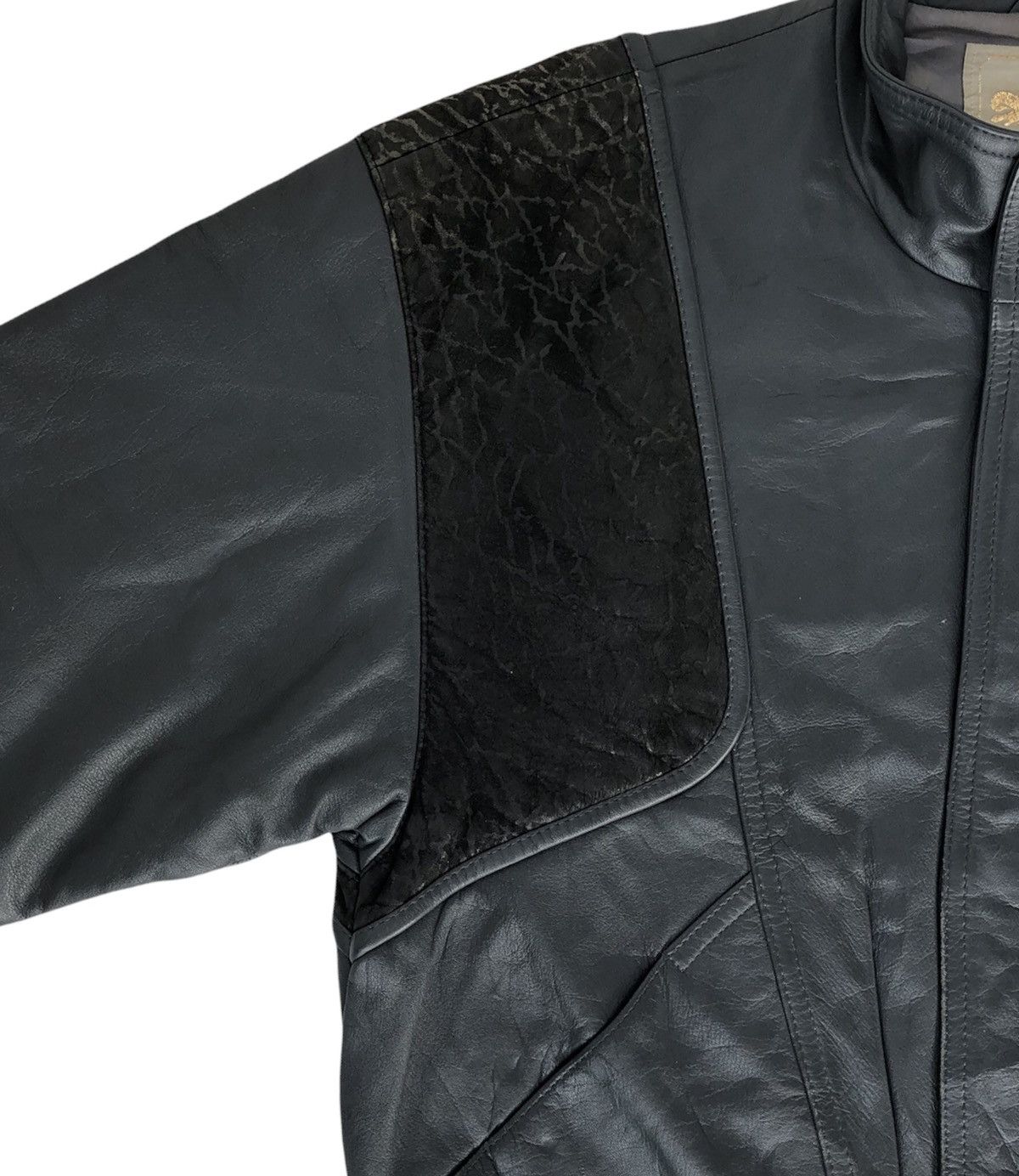Japanese Brand Takagi Fur Nylon Cow Leather Bomber Jacket Made in Japan Size US M / EU 48-50 / 2 - 18 Thumbnail