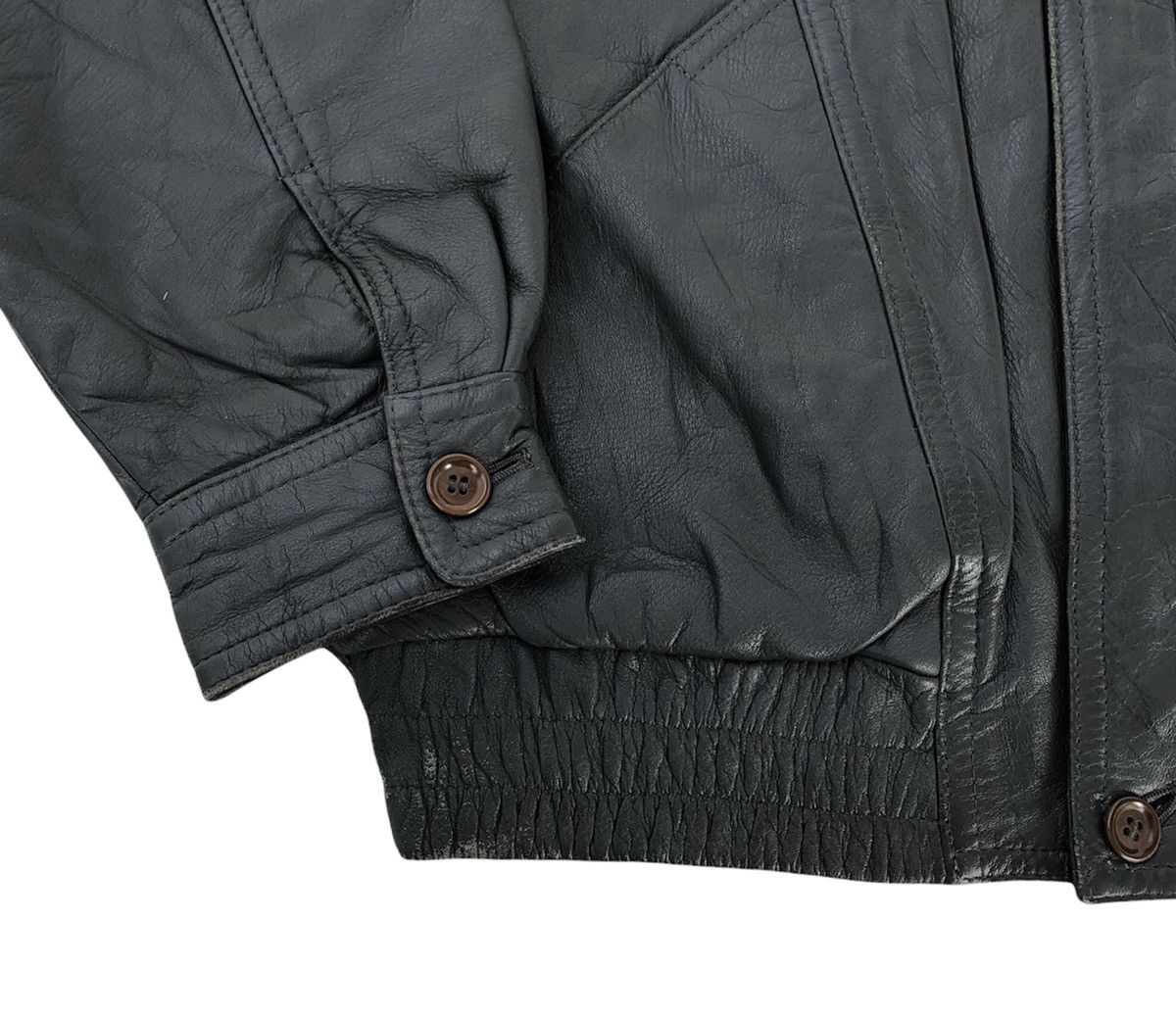 Japanese Brand Takagi Fur Nylon Cow Leather Bomber Jacket Made in Japan Size US M / EU 48-50 / 2 - 14 Thumbnail