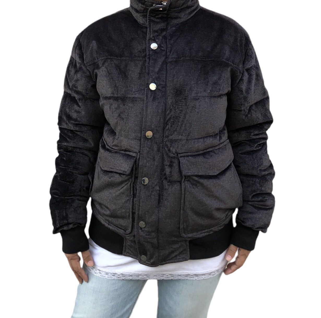 Zara velvet puffer jacket hotsell