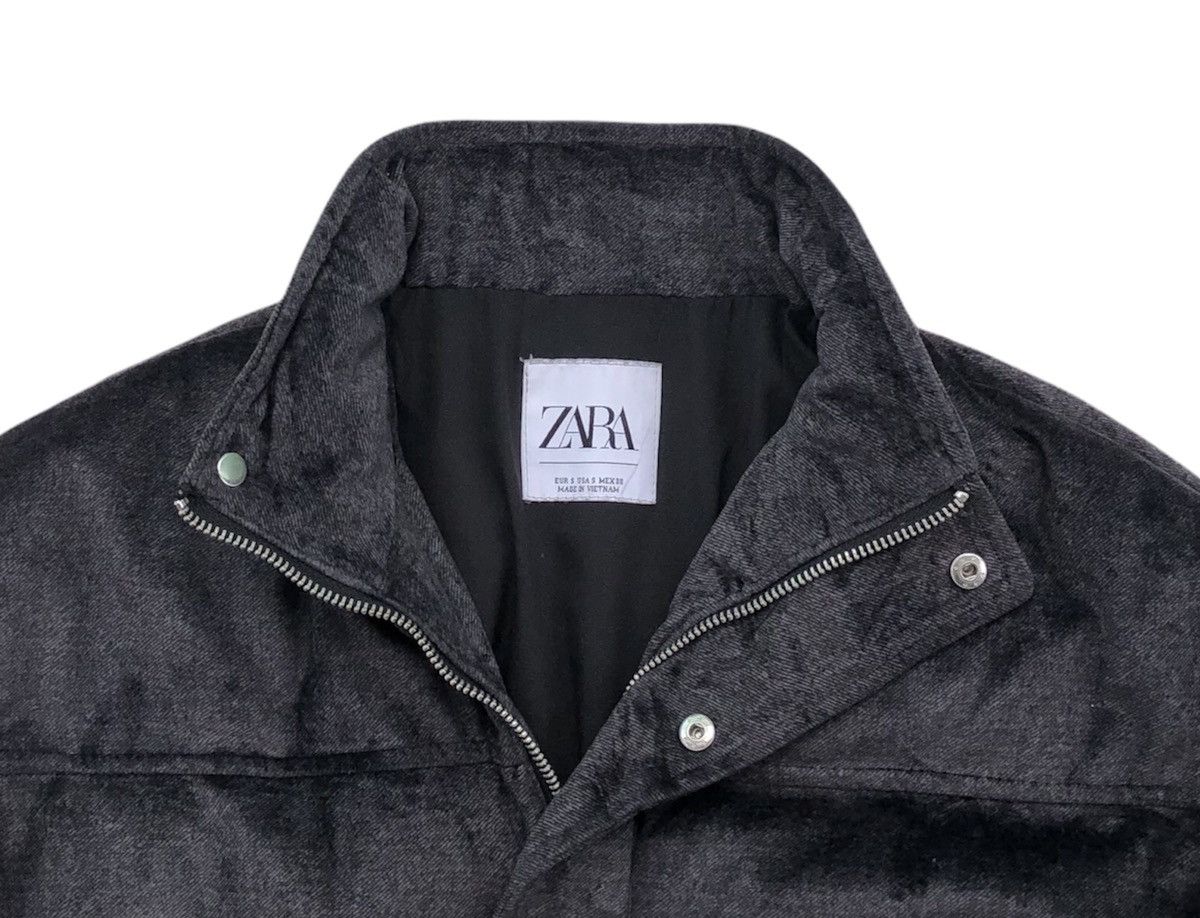 Zara Zara Women Black Velvet Puffer Jacket Size ONE SIZE - 3 Thumbnail