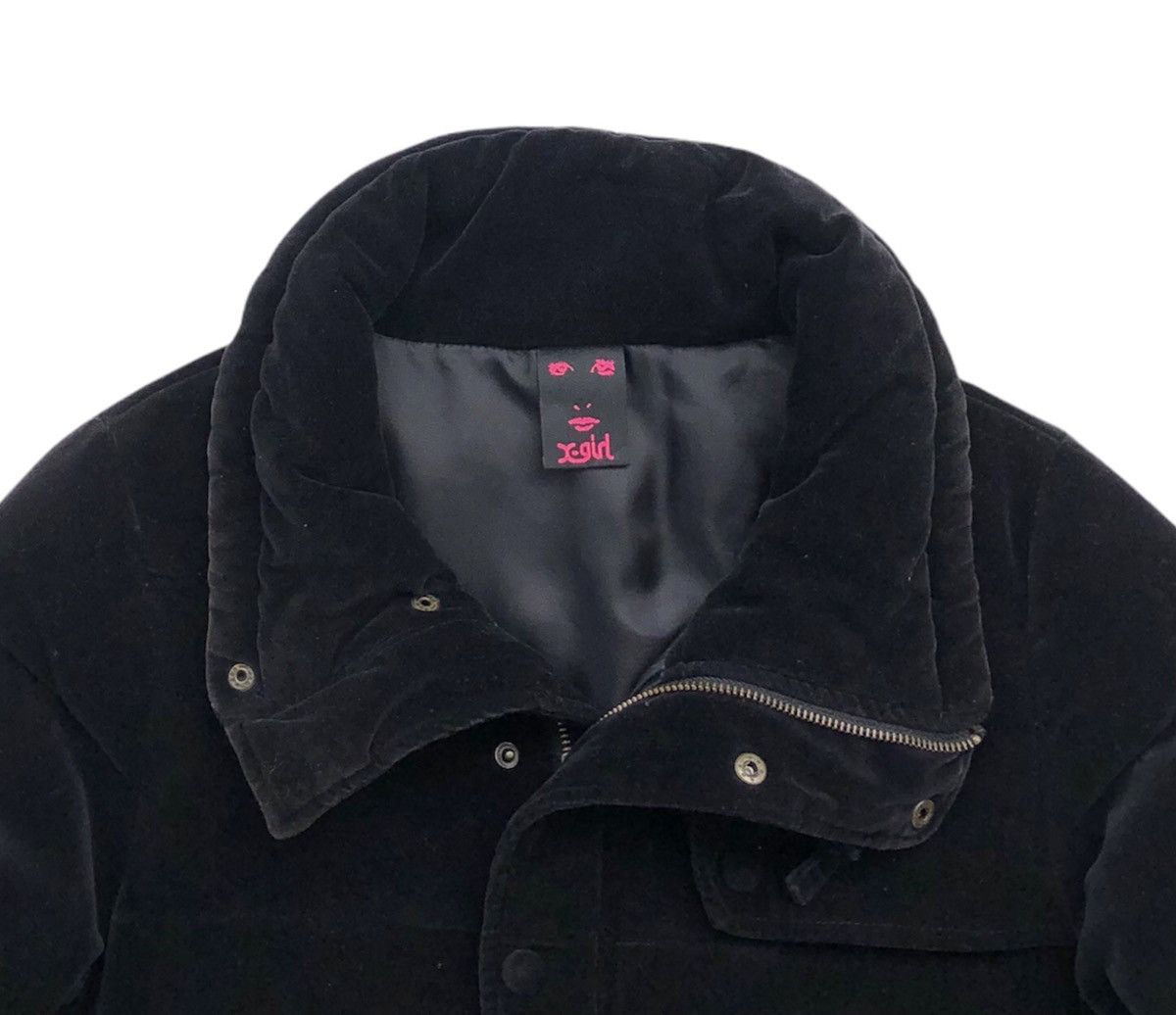Japanese Brand X-Girl Women Black Velvet Puffer Jacket Size S / US 4 / IT 40 - 8 Thumbnail