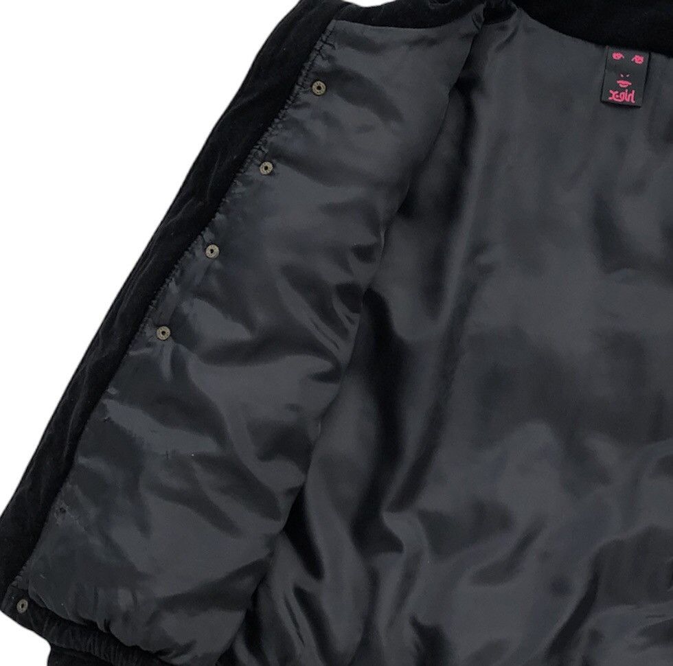 Japanese Brand X-Girl Women Black Velvet Puffer Jacket Size S / US 4 / IT 40 - 10 Thumbnail
