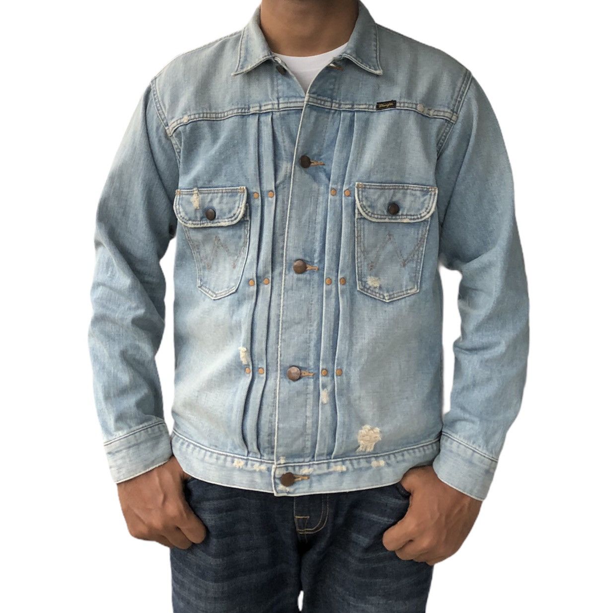 Wrangler 60s reproduction Wrangler x Azul Distressed denim jacket Size US S / EU 44-46 / 1 - 1 Thumbnail
