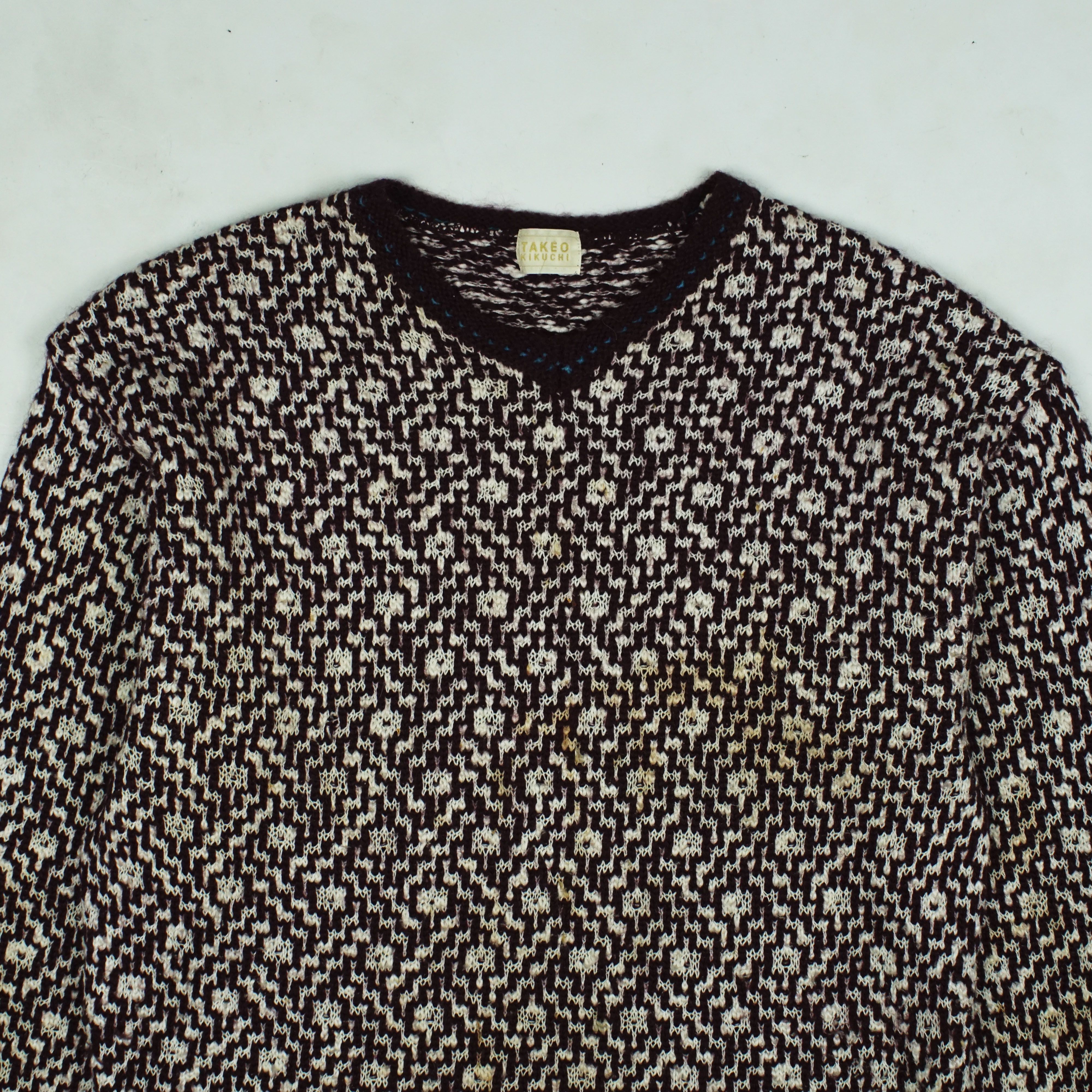 Takeo Kikuchi *NoTariff Takeo Kikuchi Pattern Knitted Sweatshirt Size ONE SIZE - 2 Thumbnail