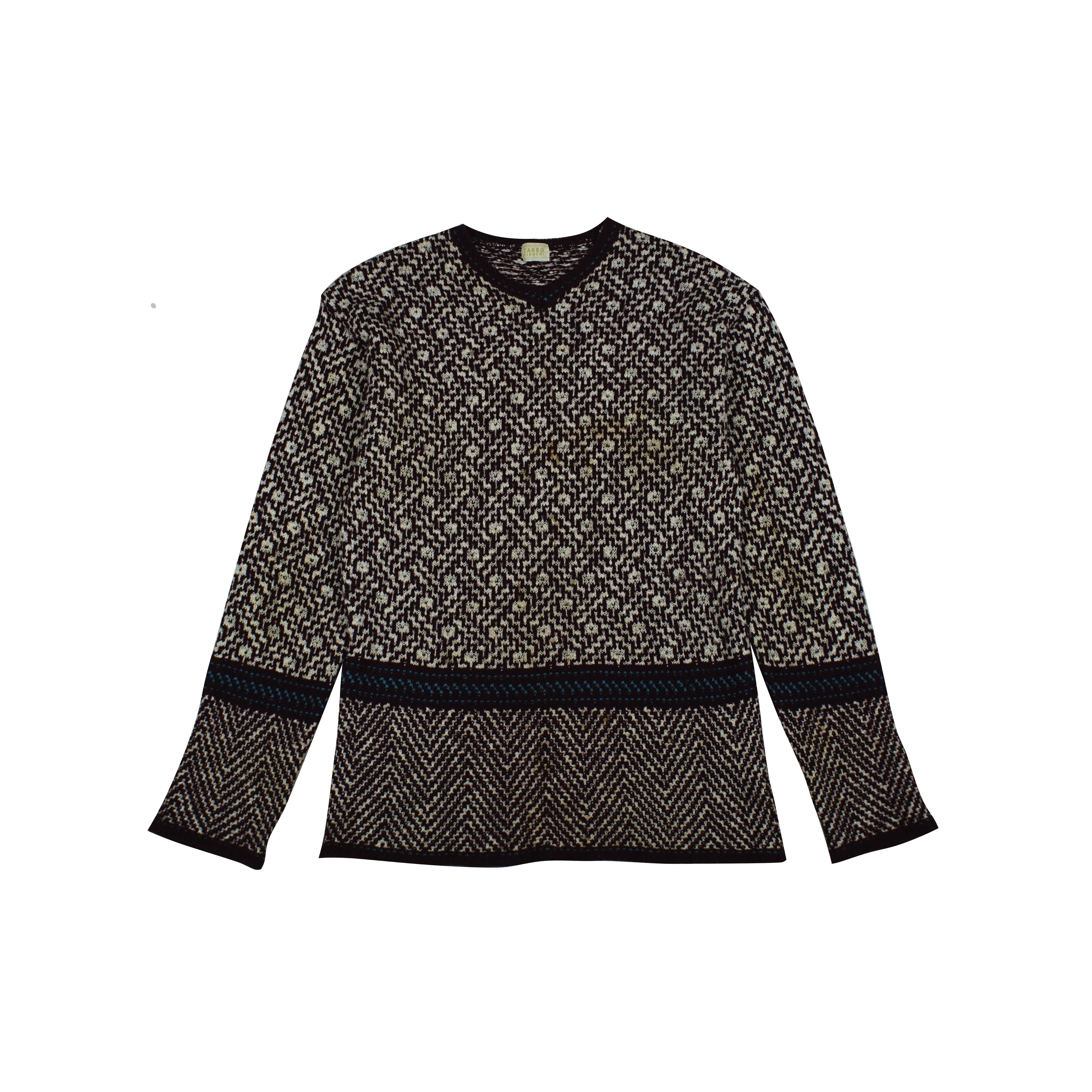 image of Takeo Kikuchi Pattern Knitted Sweatshirt, Women's