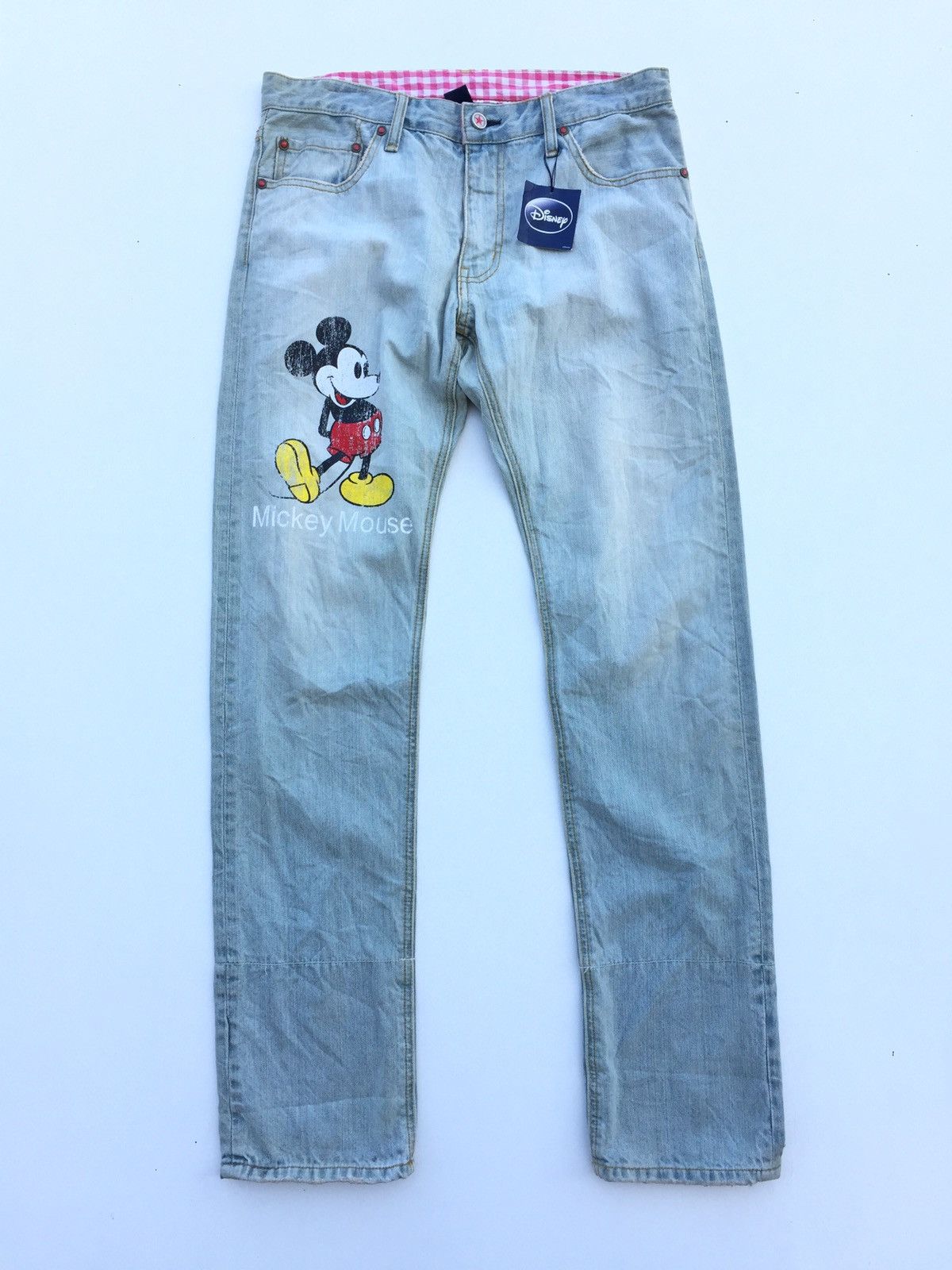 Beauty Beast × Disney × Mickey Mouse Disney Mickey Mouse Distressed Jeans Size US 31 - 10 Thumbnail