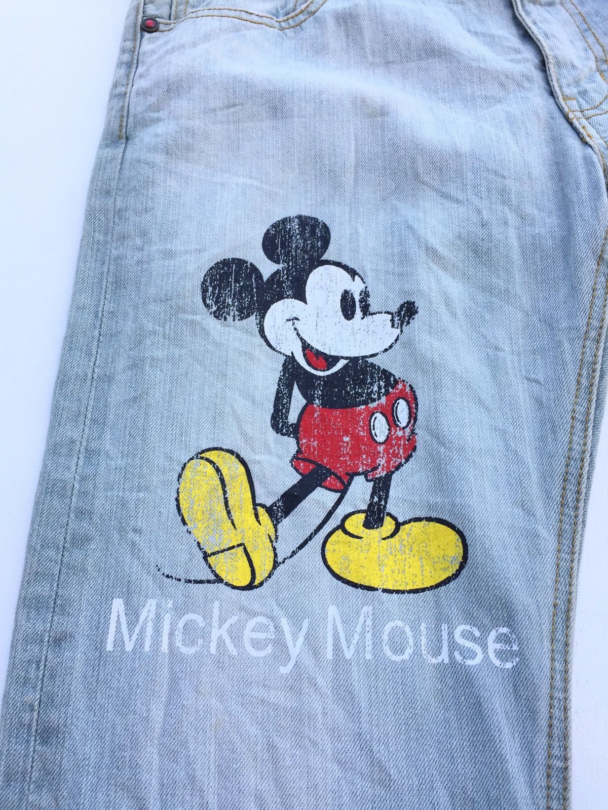 Beauty Beast × Disney × Mickey Mouse Disney Mickey Mouse Distressed Jeans Size US 31 - 9 Thumbnail