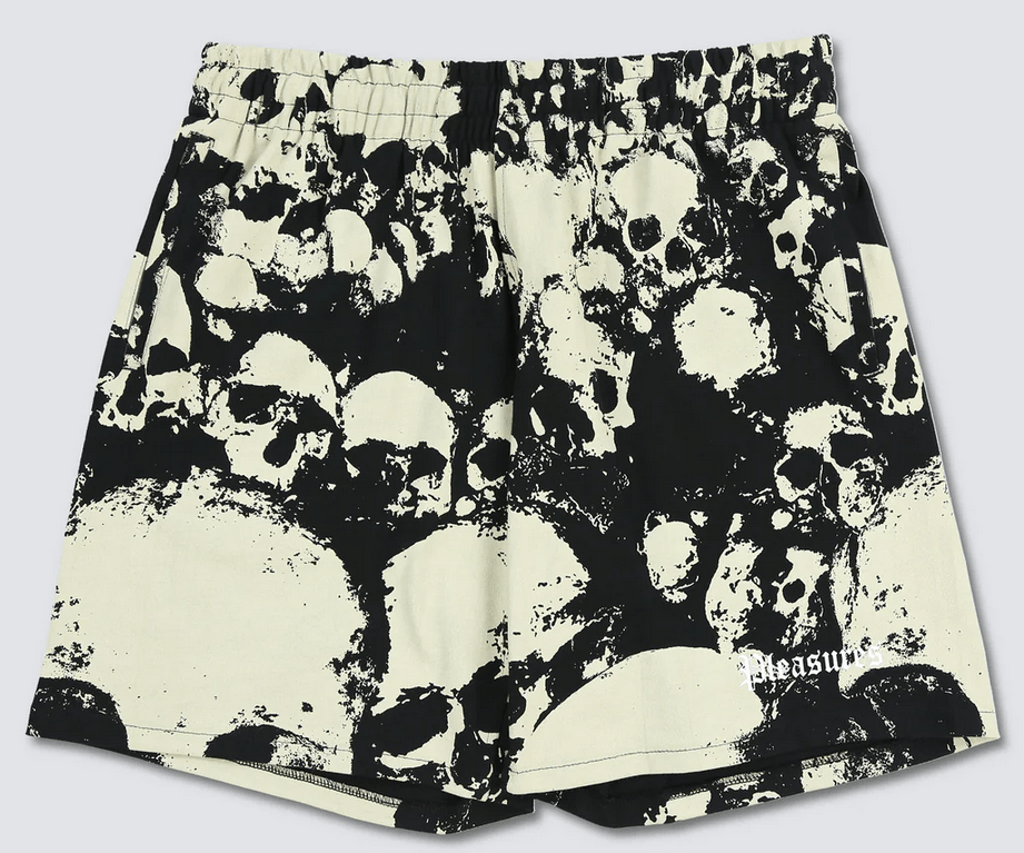 image of Pleasures Despair Skull Print Knit Shorts in Black, Men's (Size 30)