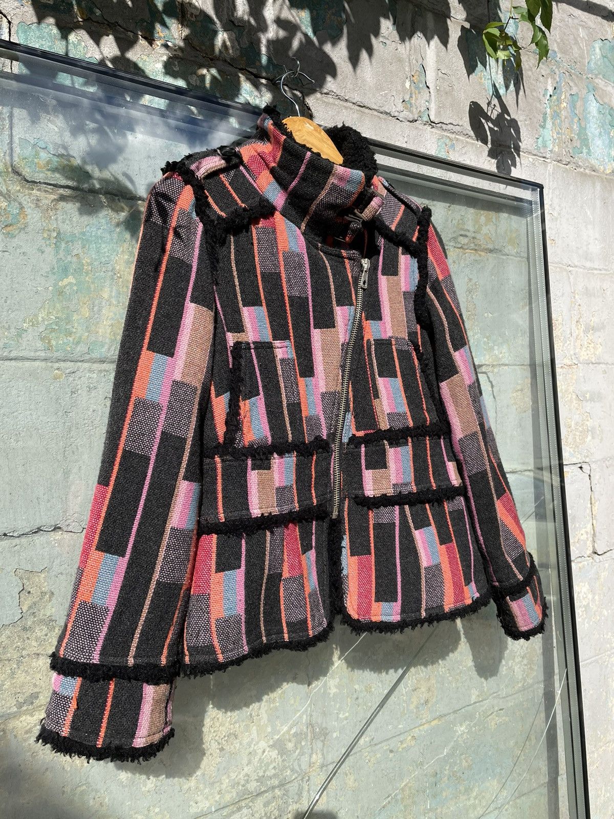 Sonia Rykiel Sonia Rykiel Paris Multi Colour Wool Striped Sherpa Jacket Size M / US 6-8 / IT 42-44 - 3 Thumbnail