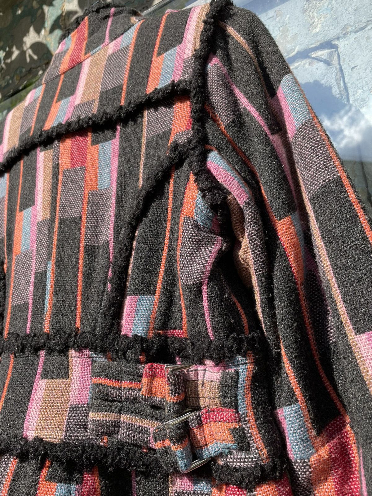 Sonia Rykiel Sonia Rykiel Paris Multi Colour Wool Striped Sherpa Jacket Size M / US 6-8 / IT 42-44 - 7 Thumbnail