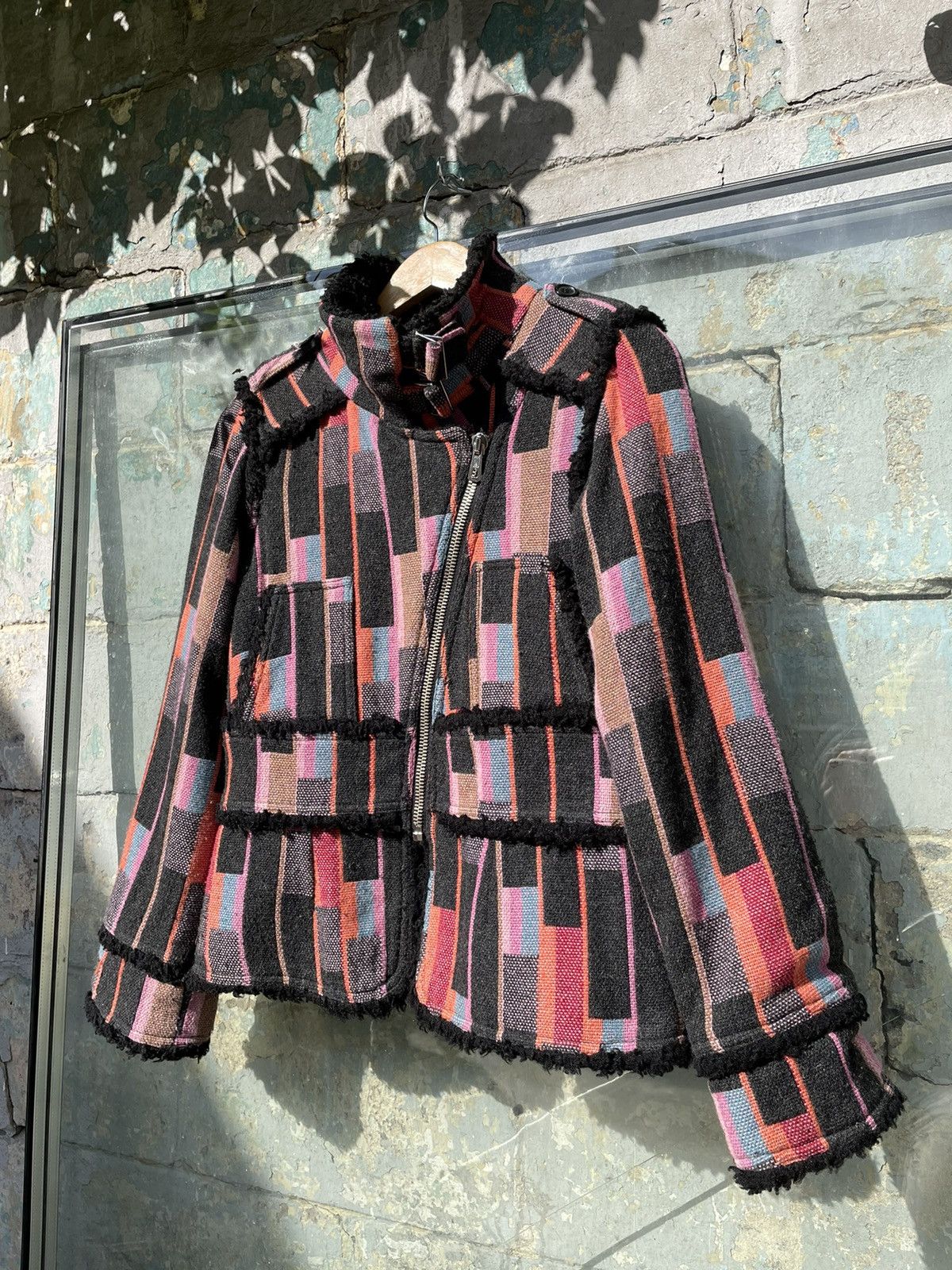 Sonia Rykiel Sonia Rykiel Paris Multi Colour Wool Striped Sherpa Jacket Size M / US 6-8 / IT 42-44 - 2 Thumbnail