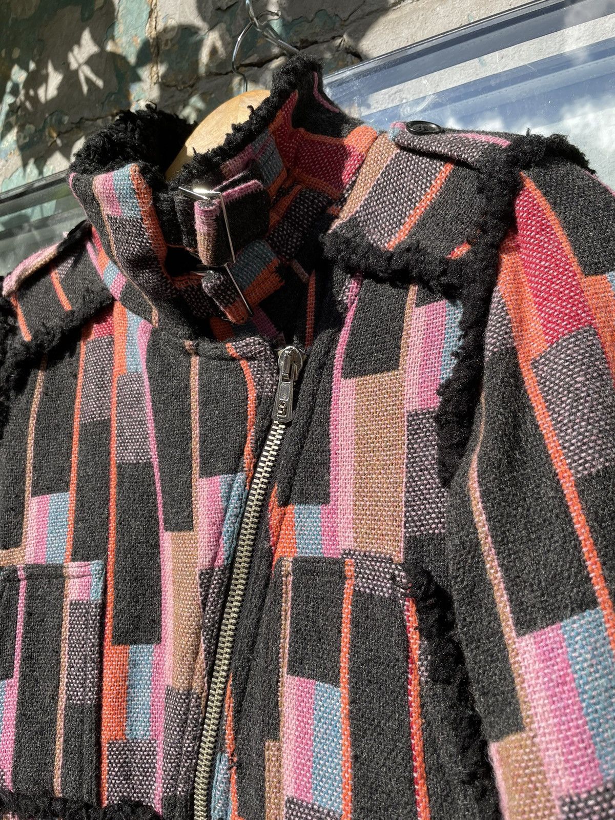Sonia Rykiel Sonia Rykiel Paris Multi Colour Wool Striped Sherpa Jacket Size M / US 6-8 / IT 42-44 - 4 Thumbnail