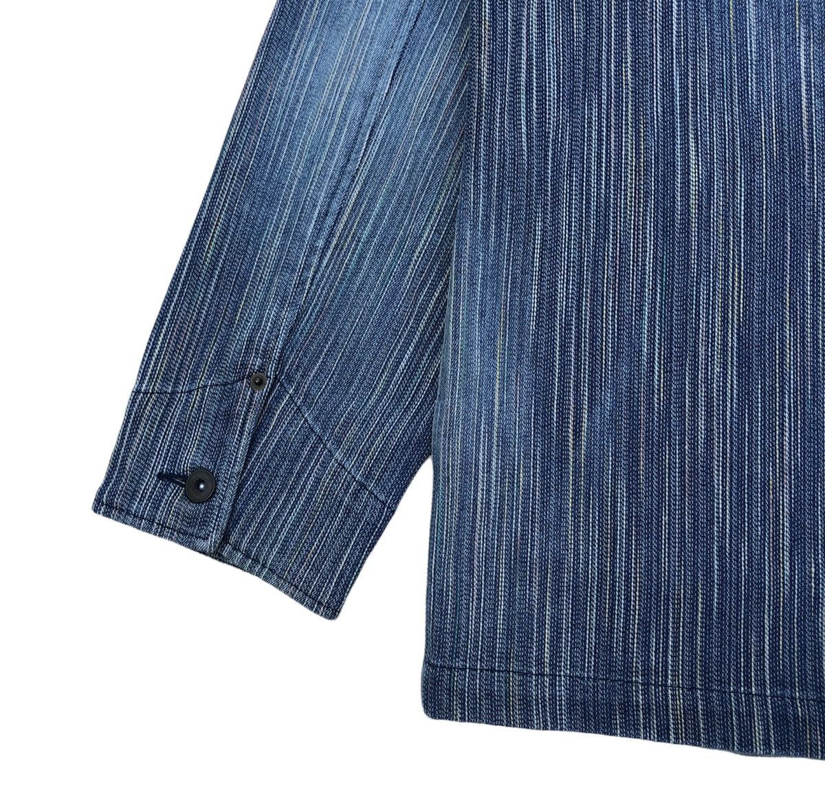 Japanese Brand Fissare Homme seamless pinstripes stretch chore jacket Size US M / EU 48-50 / 2 - 9 Thumbnail