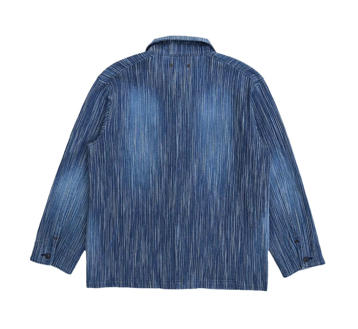 Japanese Brand Fissare Homme seamless pinstripes stretch chore jacket Size US M / EU 48-50 / 2 - 8 Thumbnail