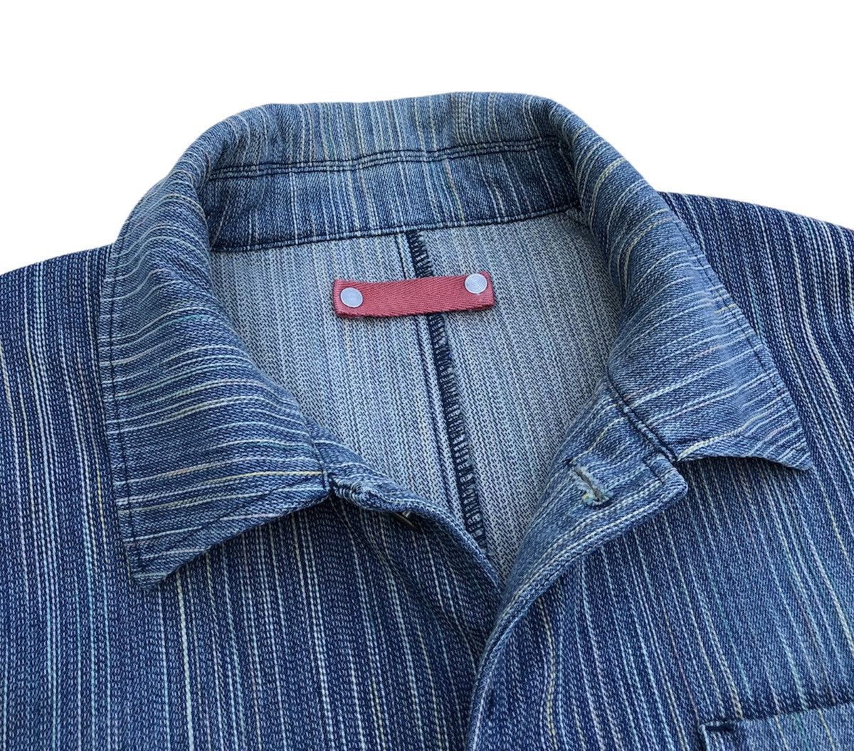 Japanese Brand Fissare Homme seamless pinstripes stretch chore jacket Size US M / EU 48-50 / 2 - 12 Thumbnail