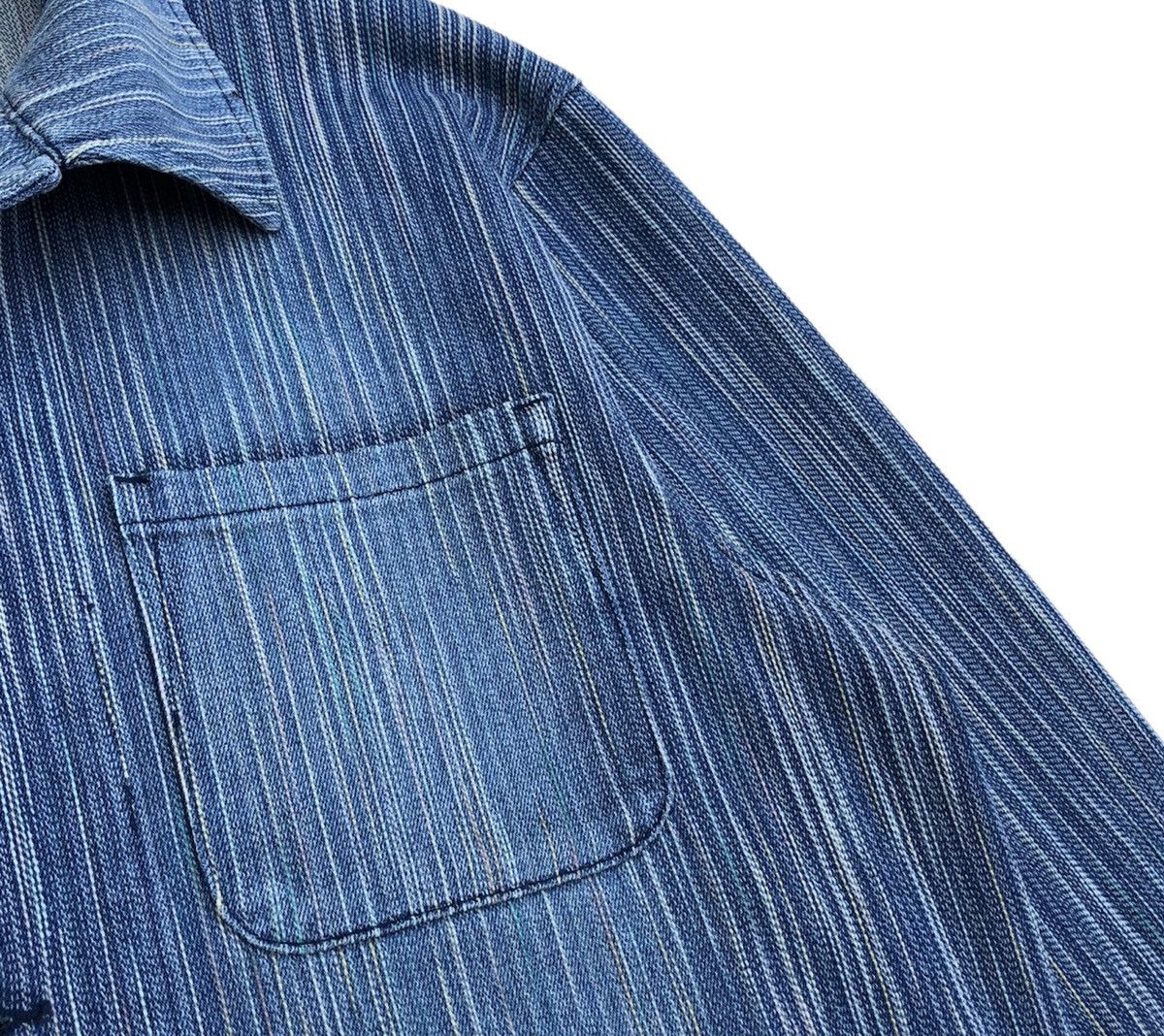 Japanese Brand Fissare Homme seamless pinstripes stretch chore jacket Size US M / EU 48-50 / 2 - 5 Thumbnail