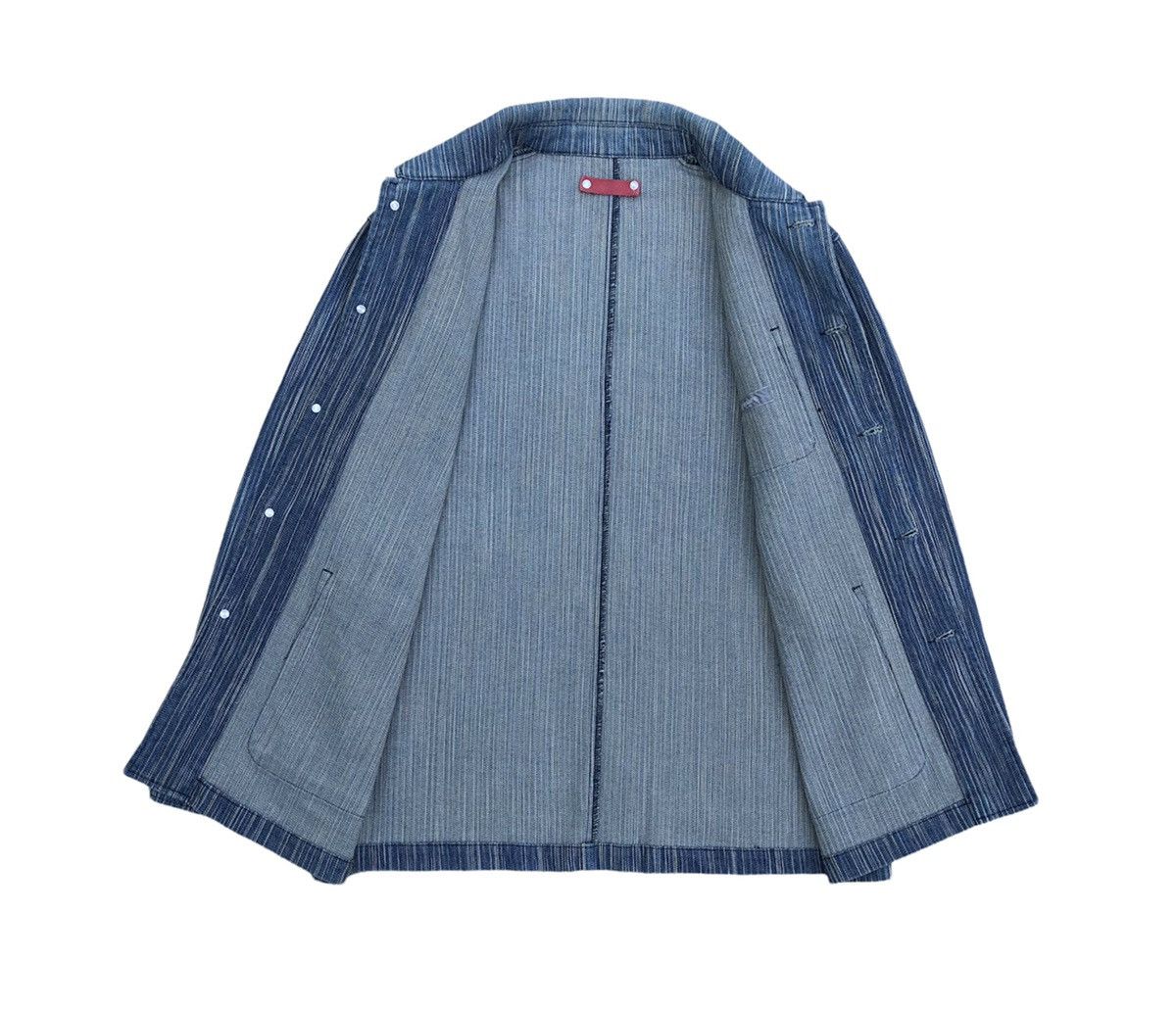 Japanese Brand Fissare Homme seamless pinstripes stretch chore jacket Size US M / EU 48-50 / 2 - 11 Thumbnail