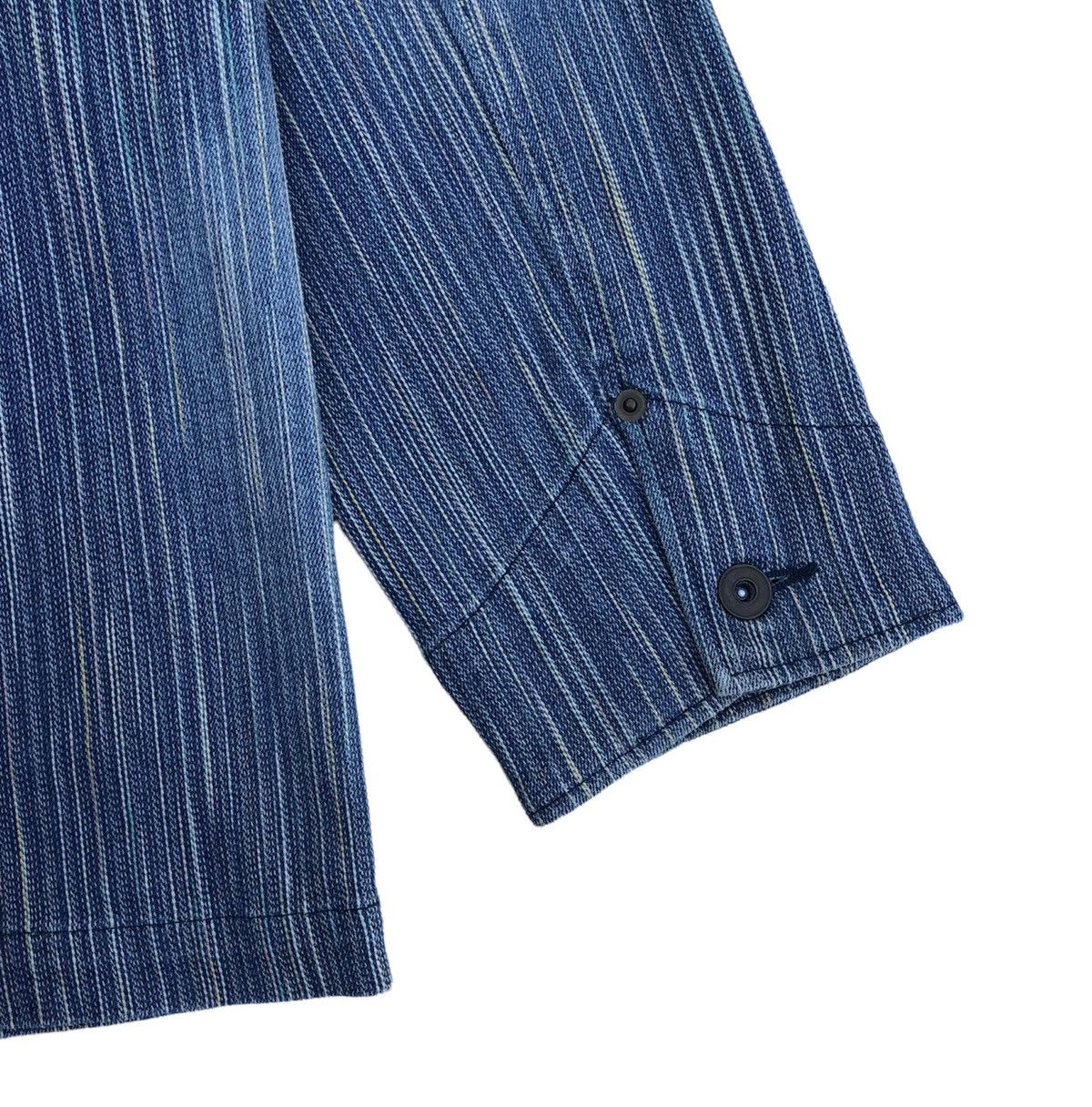 Japanese Brand Fissare Homme seamless pinstripes stretch chore jacket Size US M / EU 48-50 / 2 - 10 Thumbnail