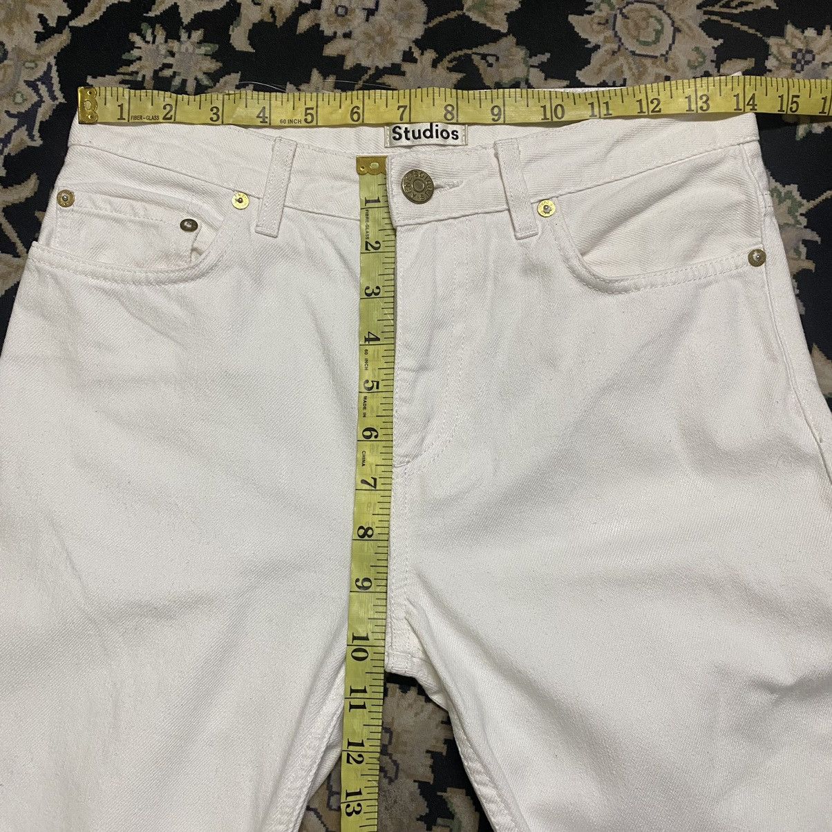 Acne Studios Acne Studios Pop White Denim Cropped Jeans Size US 28 / EU 44 - 19 Thumbnail
