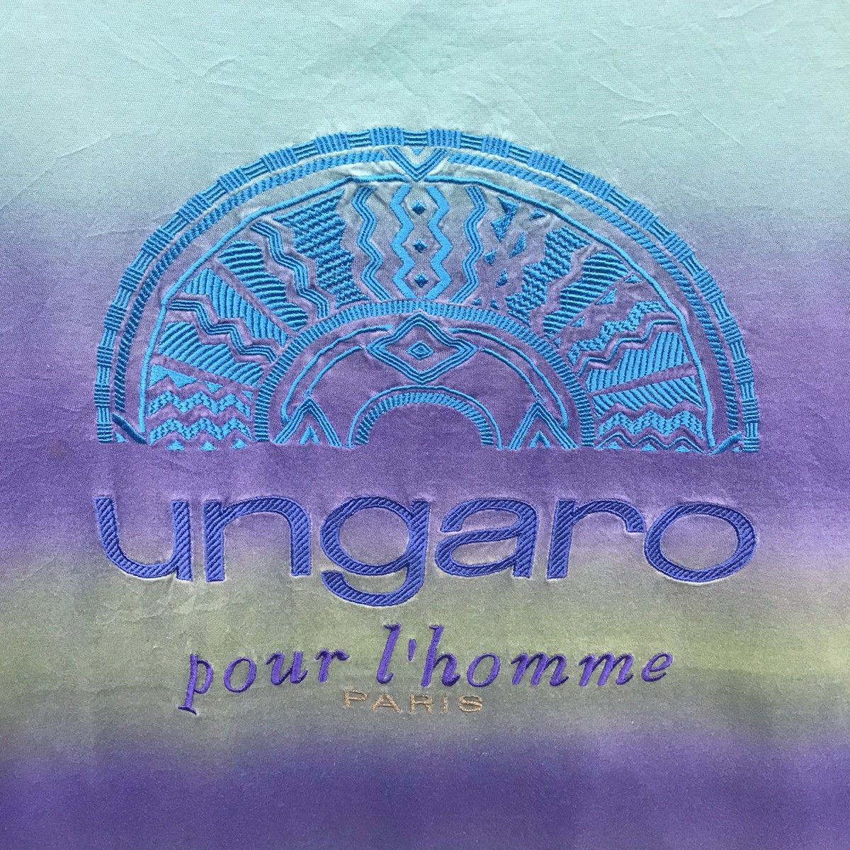 Emanuel Ungaro × Ungaro Paris Rare!! Ungaro Pour Homme Embroidery Spellout Tee Size US M / EU 48-50 / 2 - 7 Thumbnail