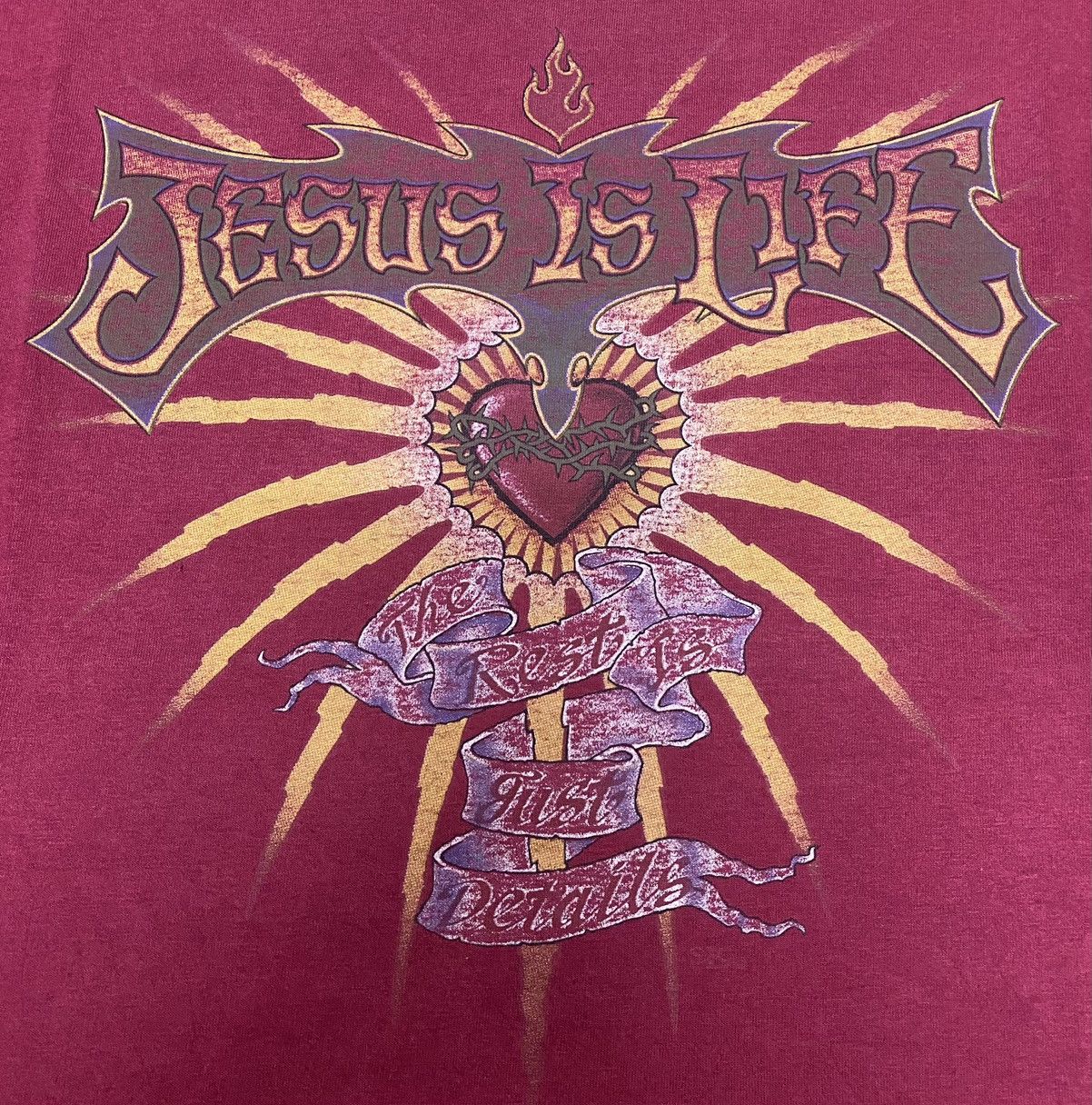 Vintage 90s Vintage JESUS Sacred Heart tee Size US XL / EU 56 / 4 - 1 Thumbnail